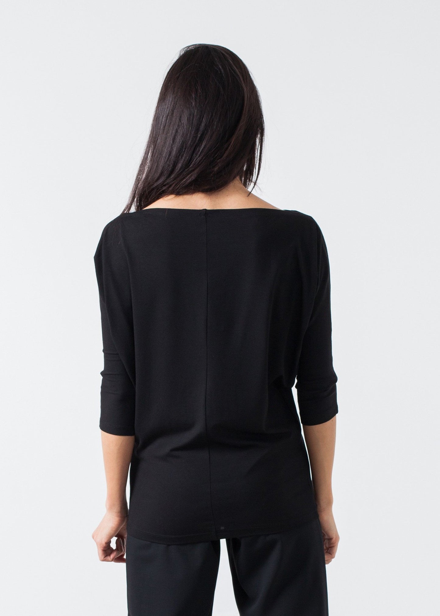 Boat Neck Top in Black - annaclothes
