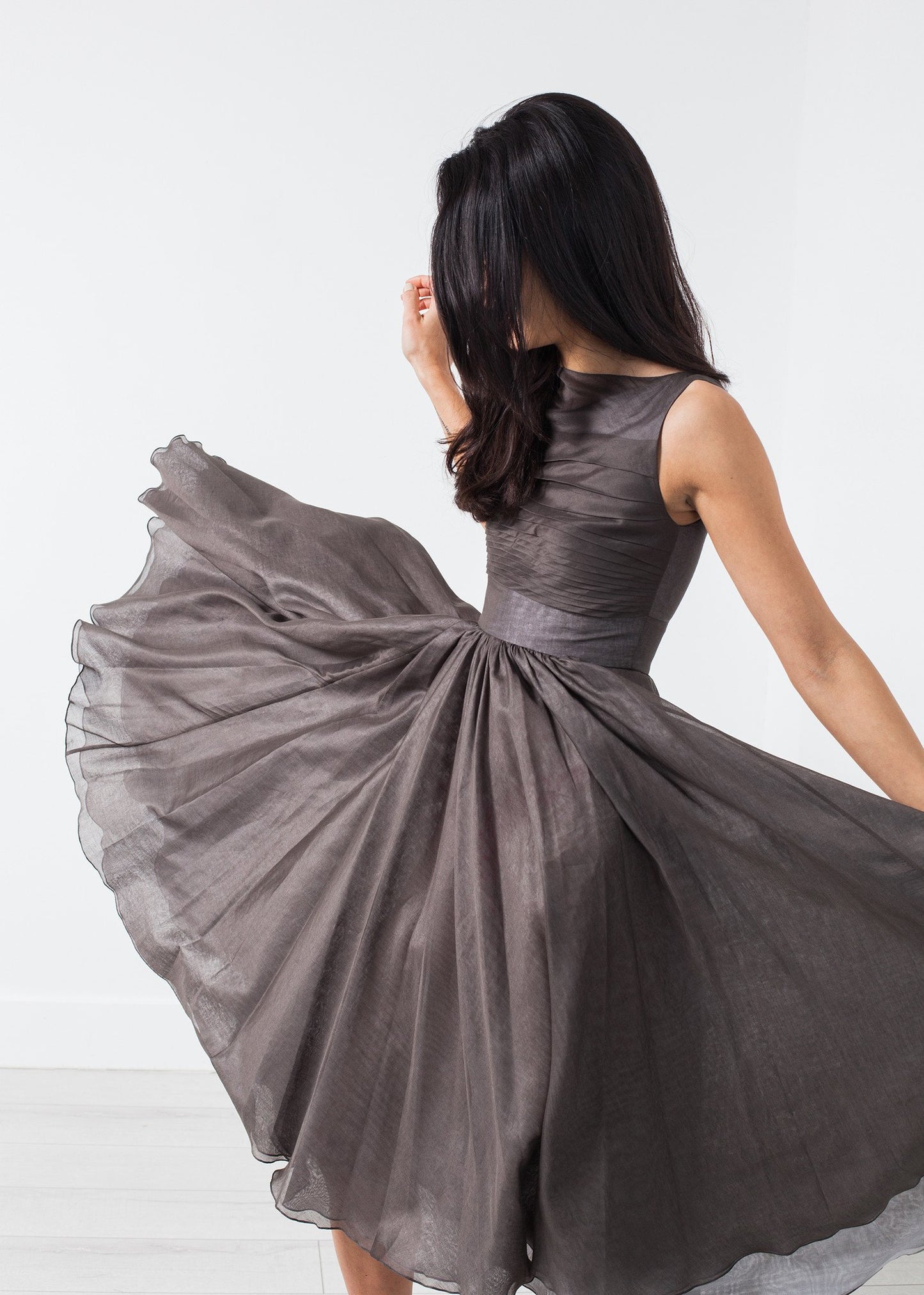 Voile Dress in Grey Pearl - annaclothes