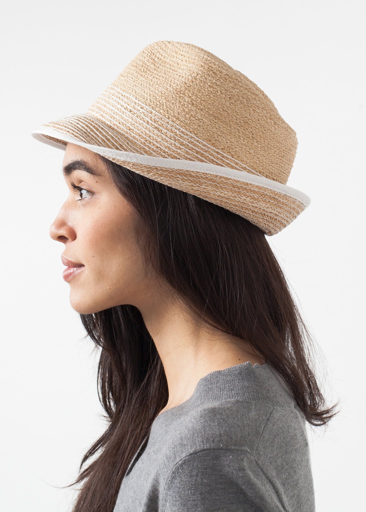 Washboard Hat in Straw/White - annaclothes