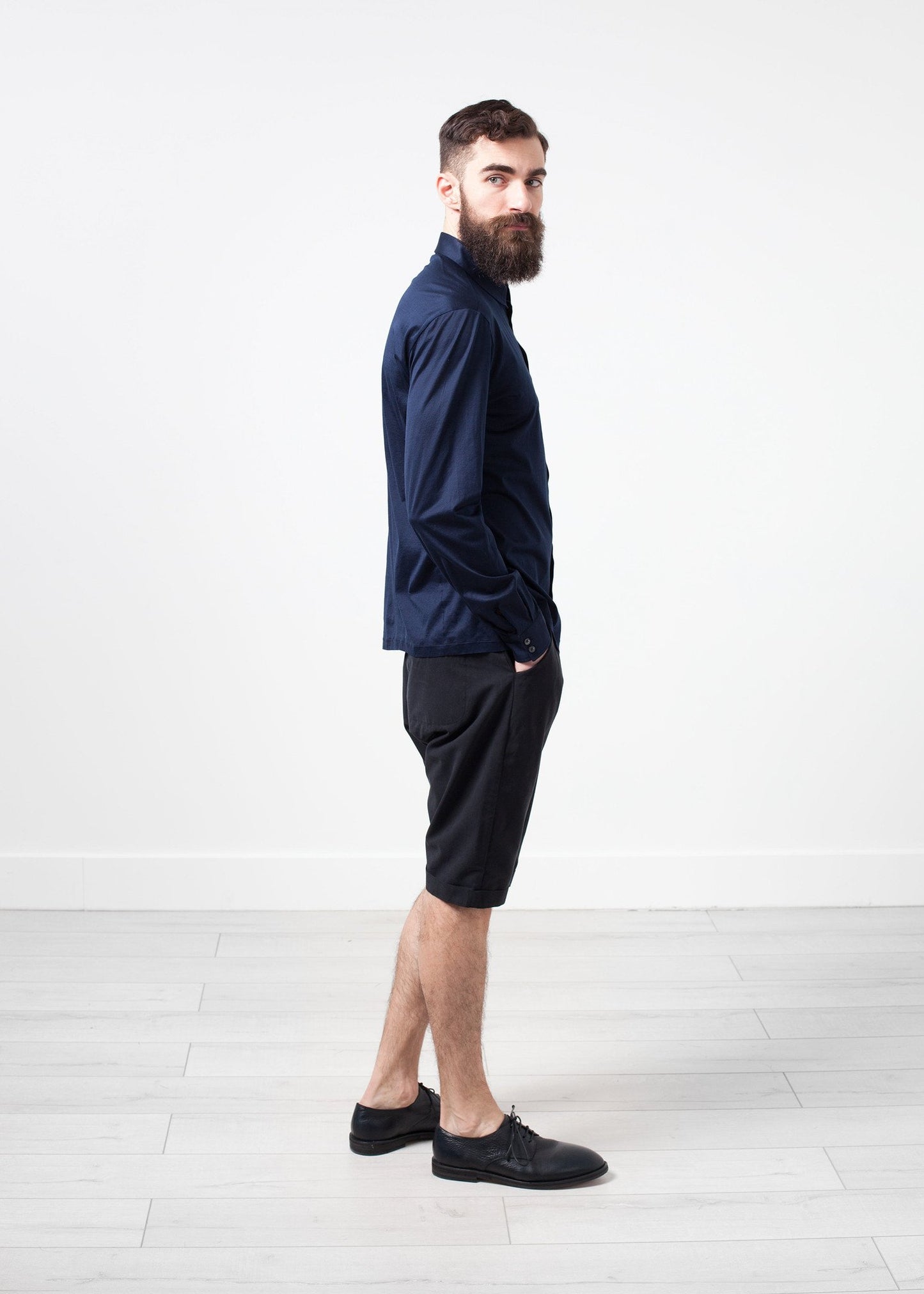 Scotland Button-Up in Navy - annaclothes