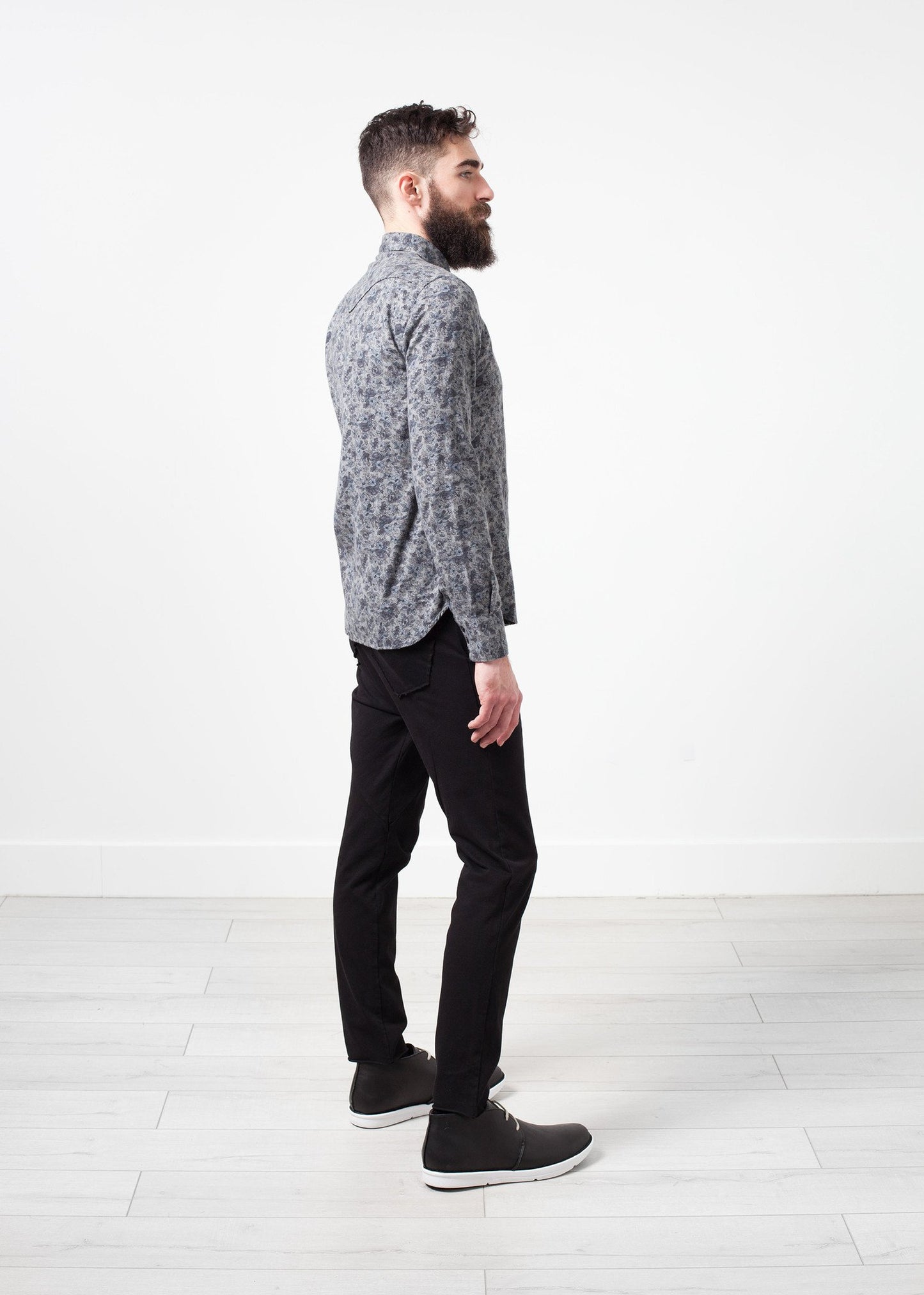 Western Arkansas Button-Up in Grey Floral - annaclothes