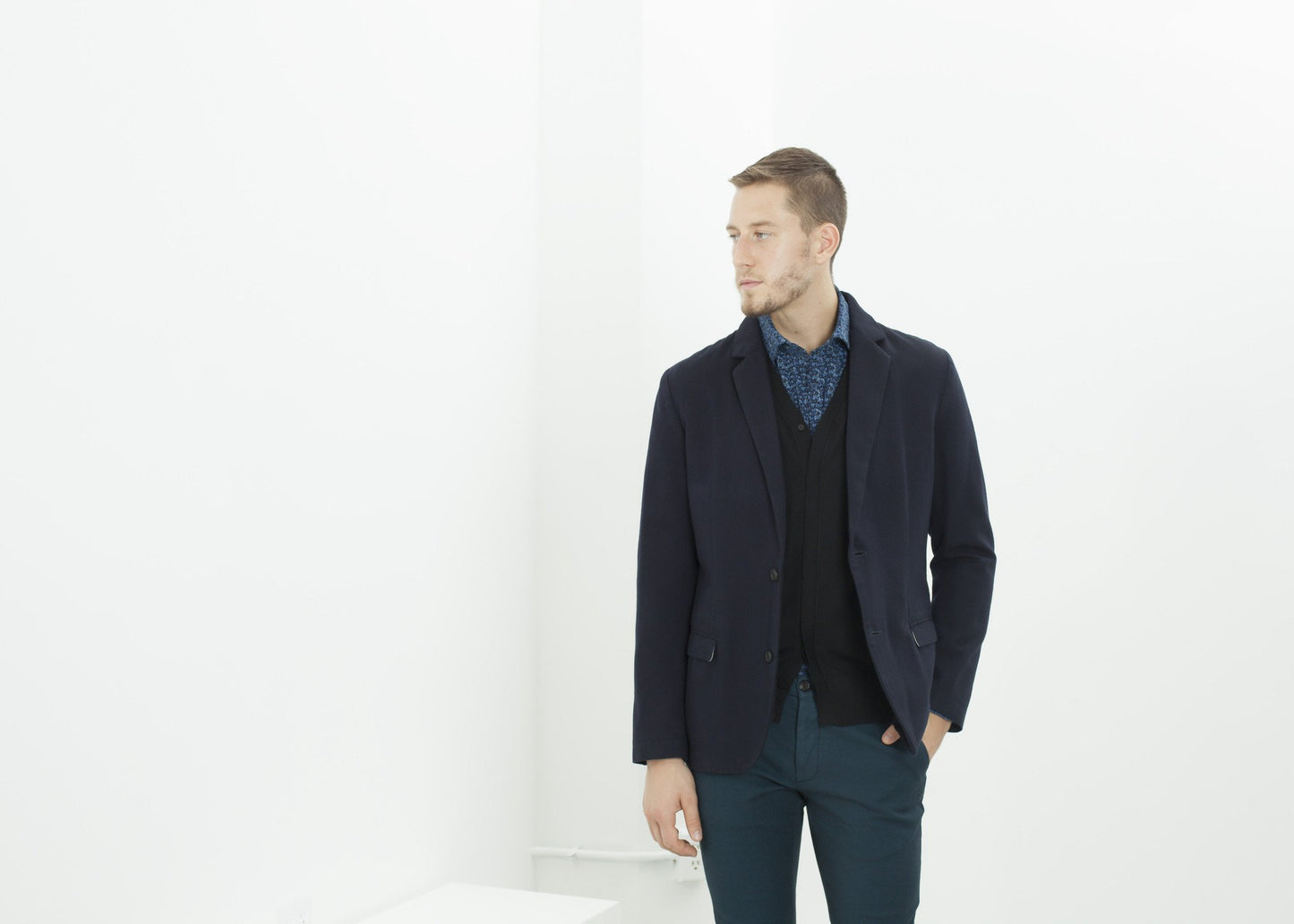 Diamond Weave Trouser in Sky - annaclothes