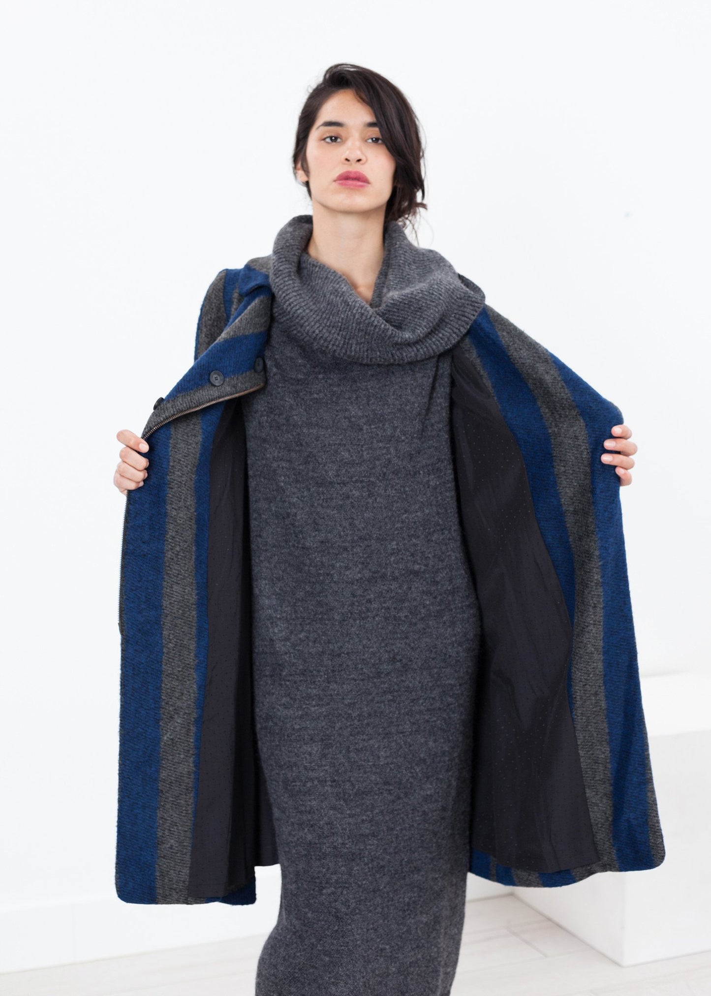 Petale Coat in Silver/Blue - annaclothes