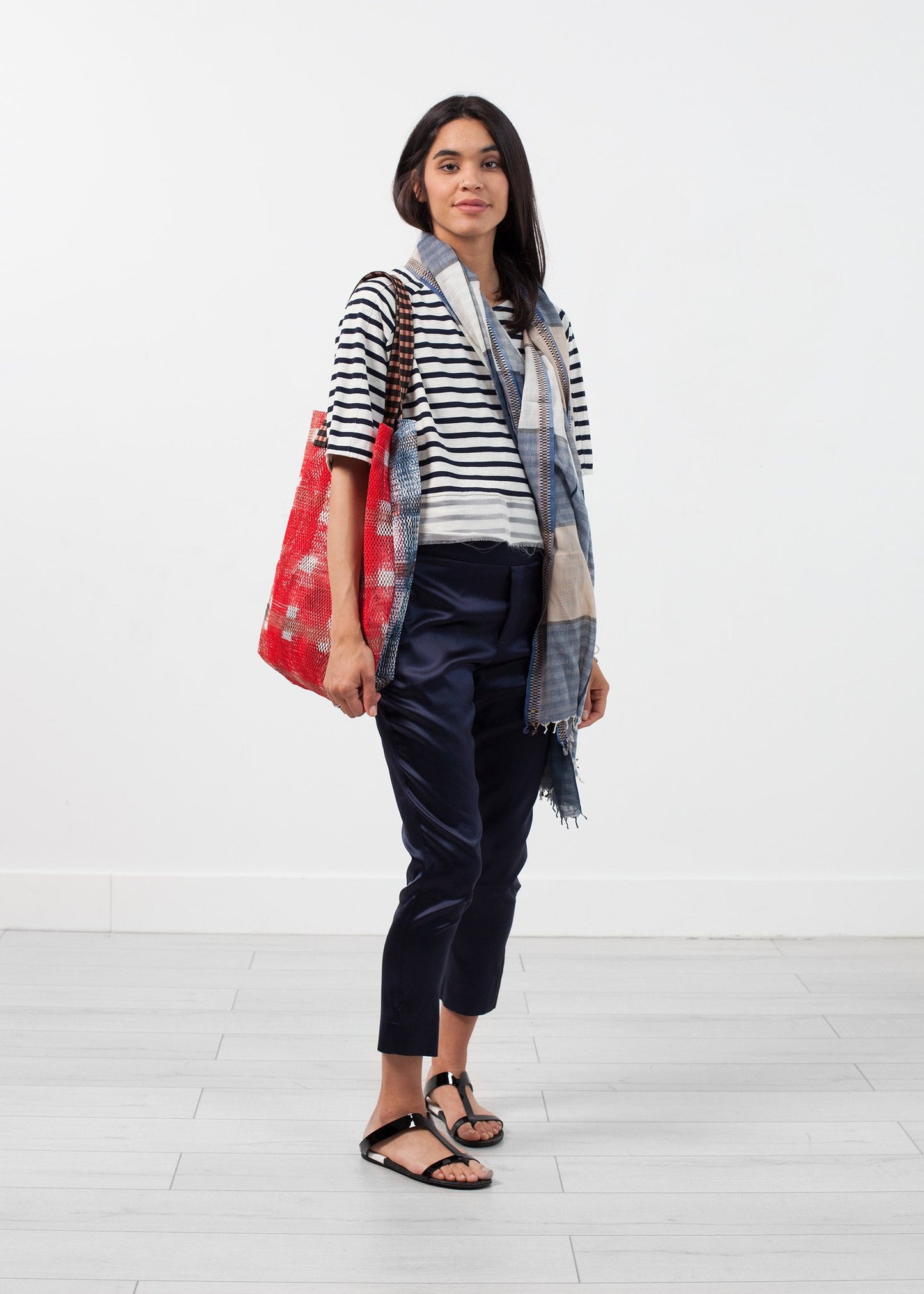 Sleeve Top in Navy Stripe - annaclothes