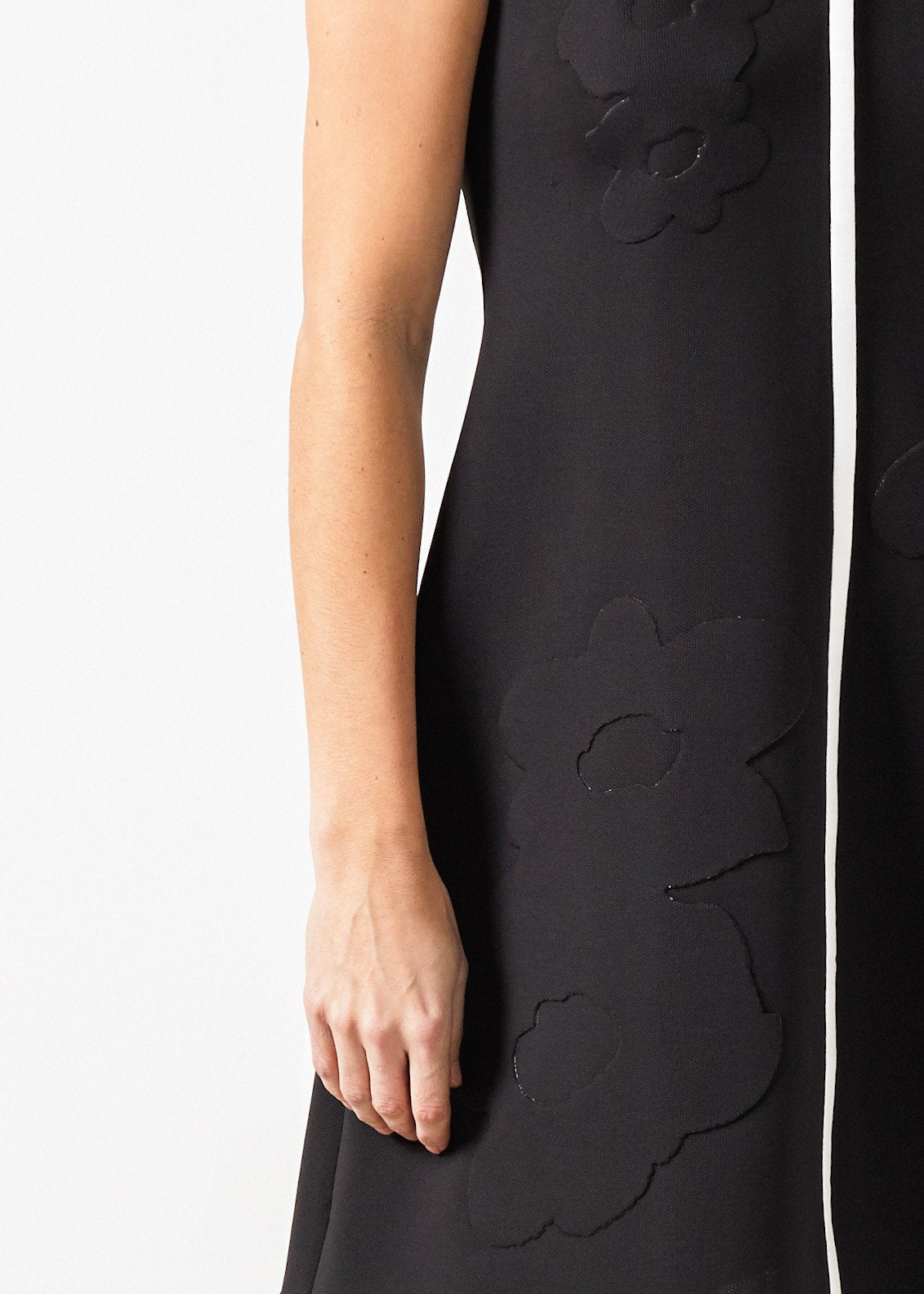 Neoprene Flower Dress in Black - annaclothes