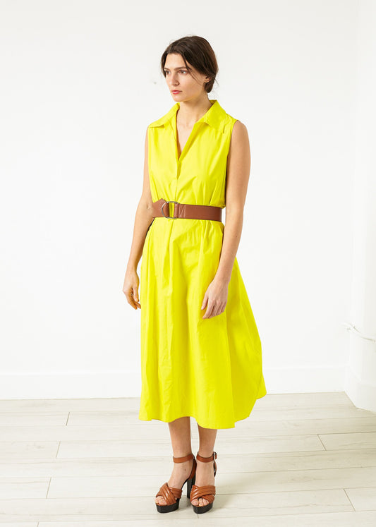 Balloon Cotton Dress in Yellow - annaclothes