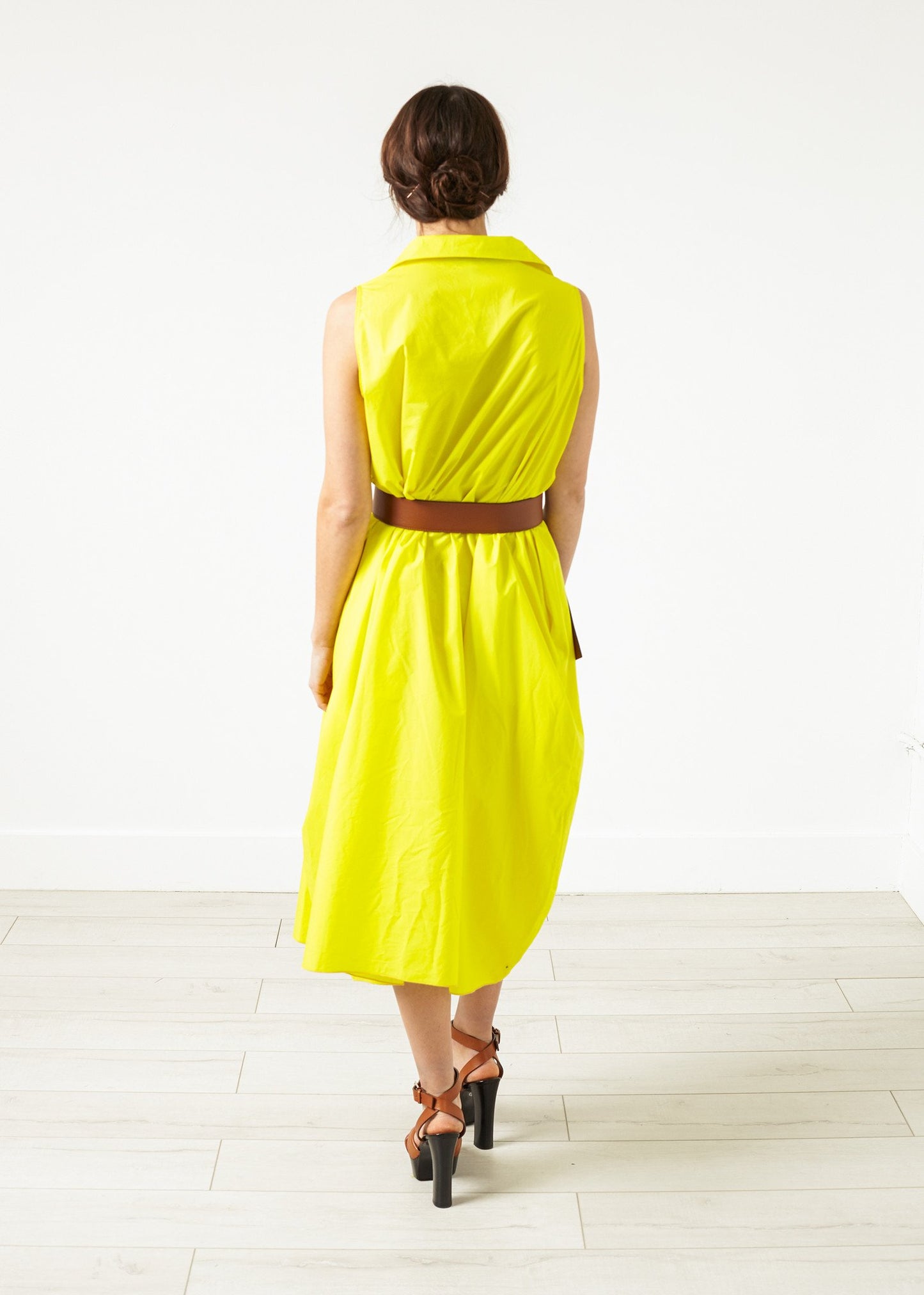 Balloon Cotton Dress in Yellow - annaclothes