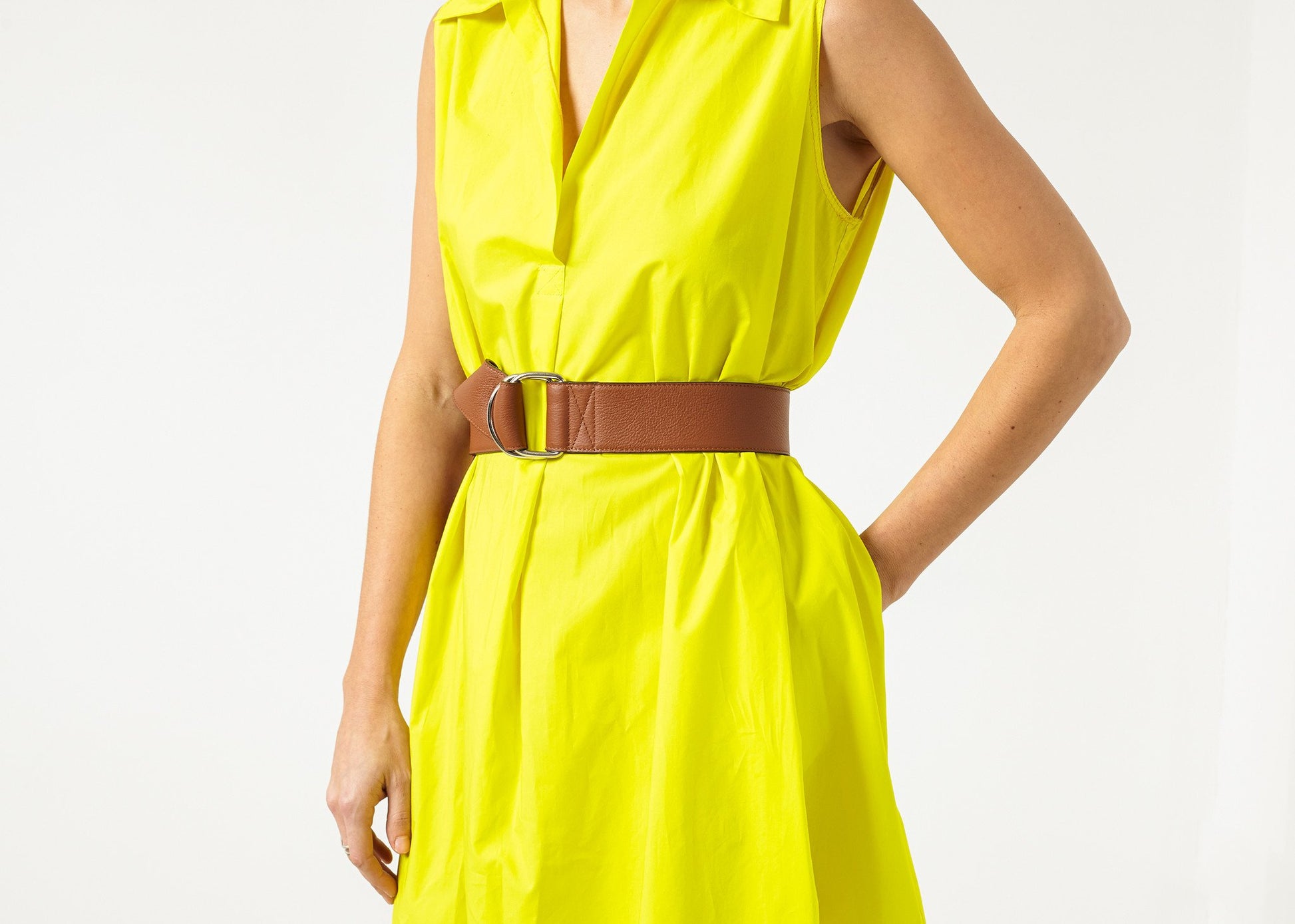 Balloon Cotton Dress in Yellow - annaclothes