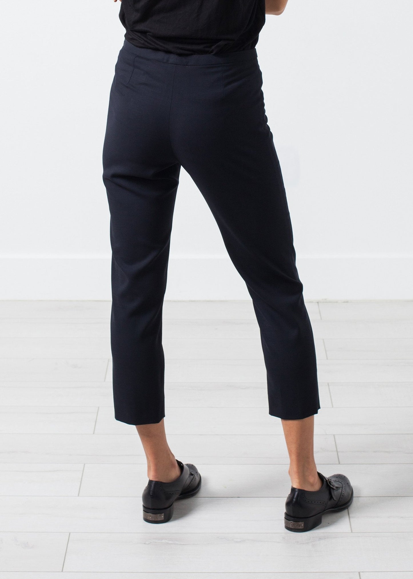 Wool Cropped Pant in Navy - annaclothes