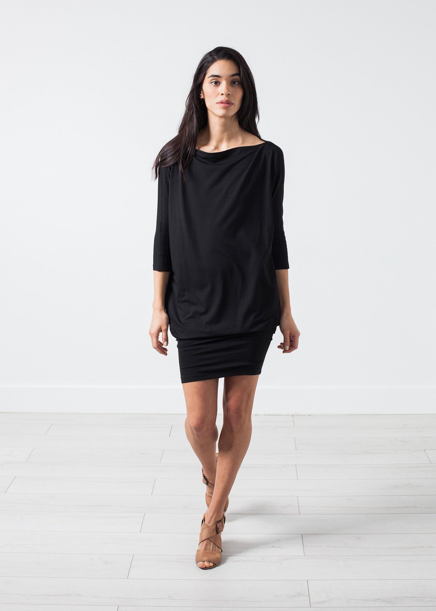 Tapered Boat Neck Dress - annaclothes