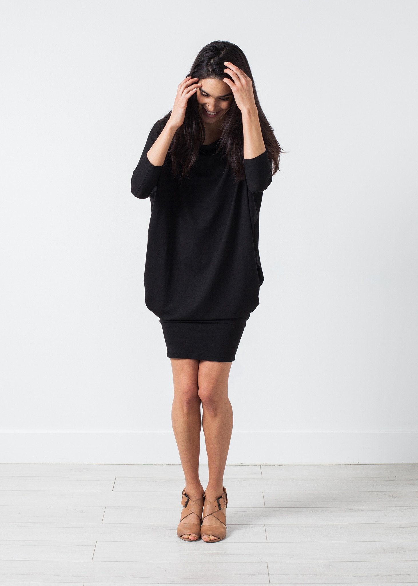 Tapered Boat Neck Dress - annaclothes