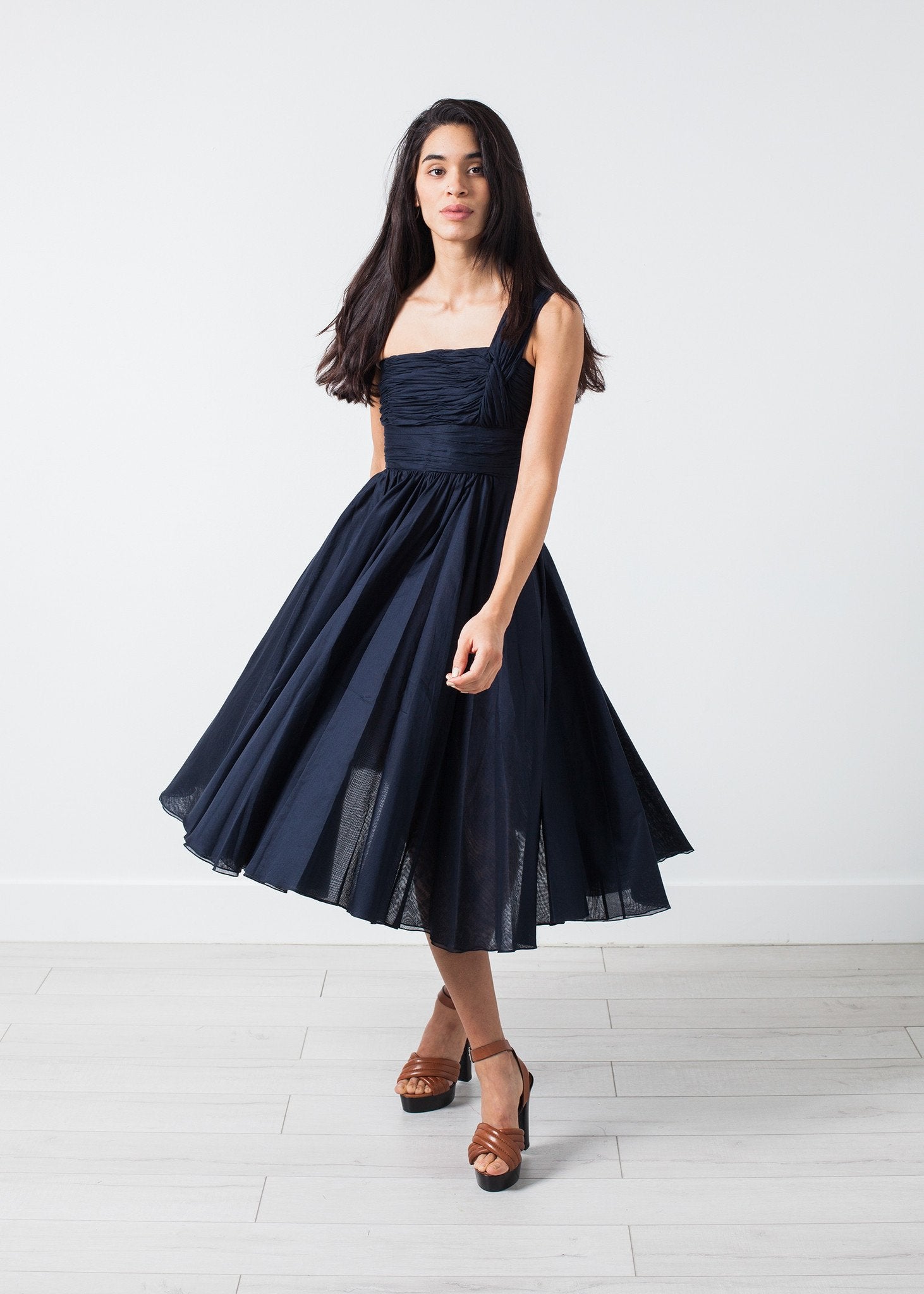 One Shoulder Dress in Navy - annaclothes