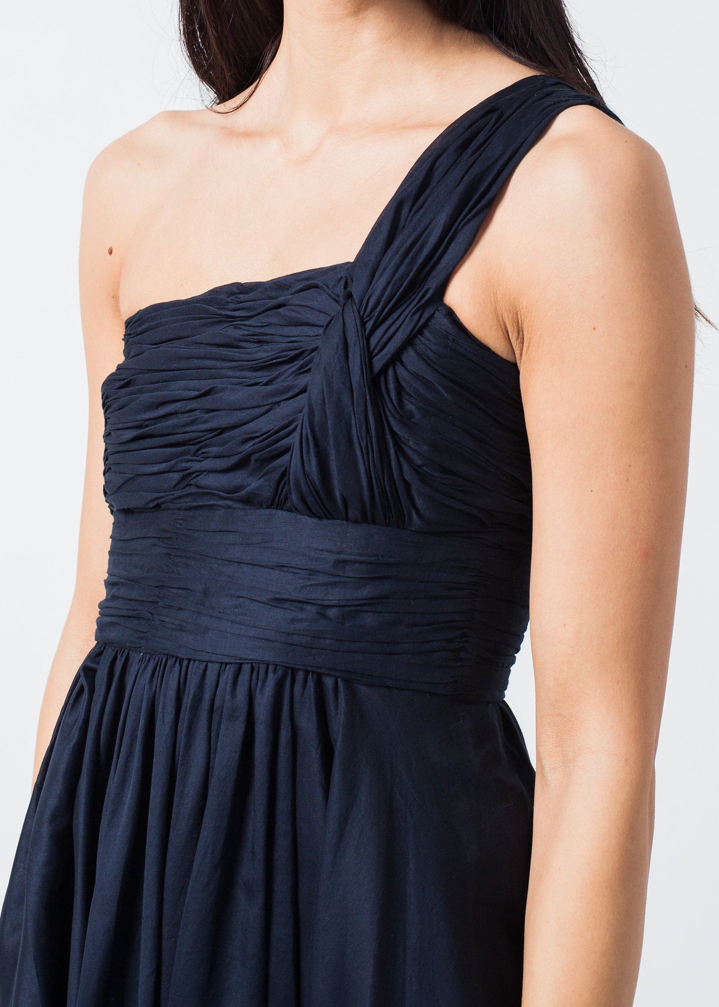 One Shoulder Dress in Navy - annaclothes