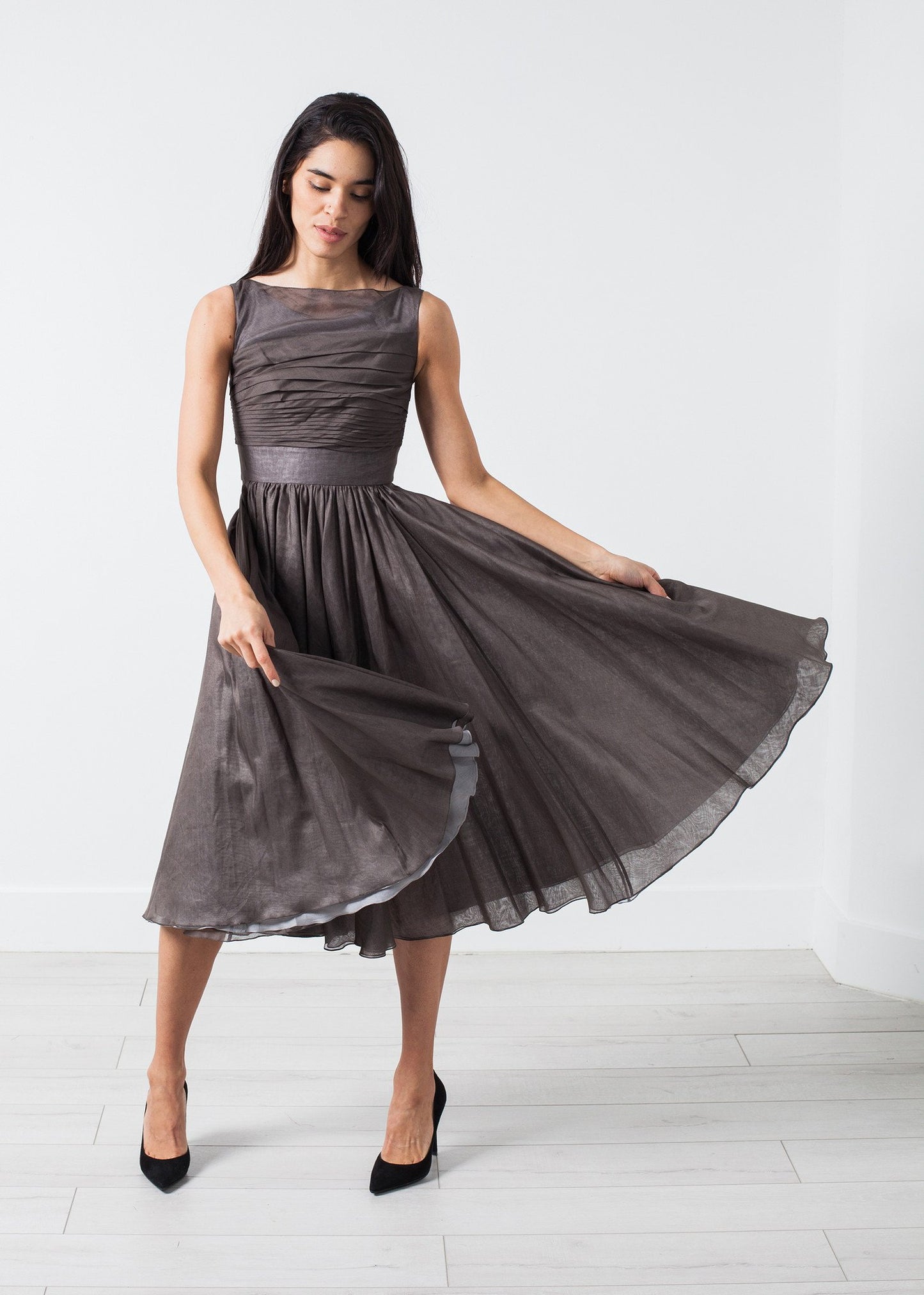 Voile Dress in Grey Pearl - annaclothes