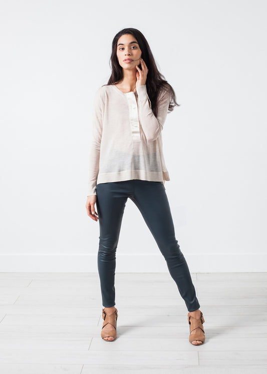 Elenaso Leather Trouser in Cool Grey - annaclothes