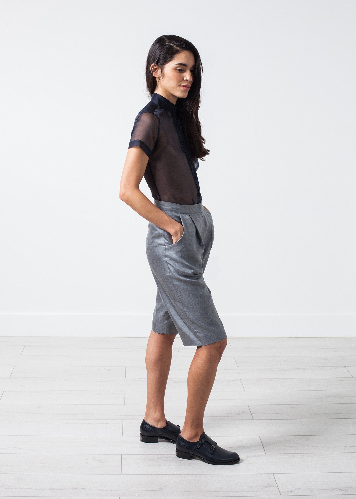 Silk Shorts in Grey - annaclothes