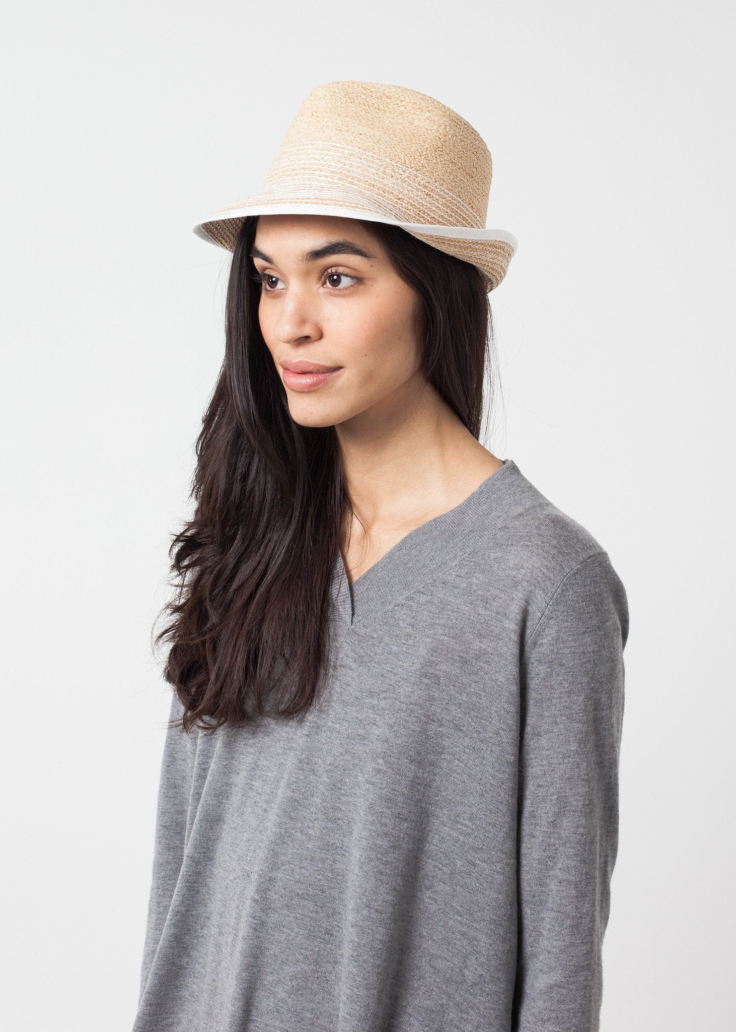 Washboard Hat in Straw/White - annaclothes