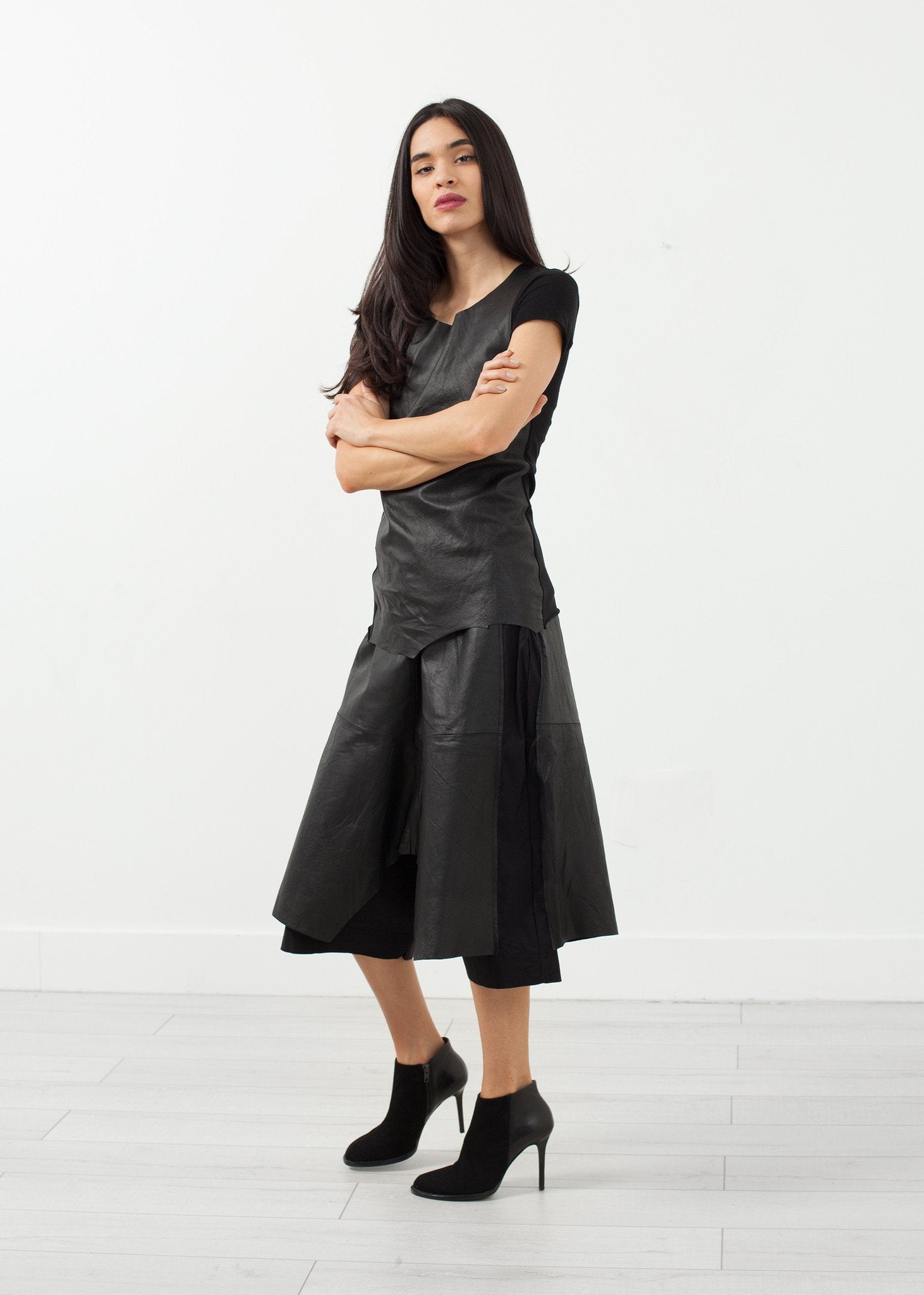 Leather Drop Crotch Pants - annaclothes