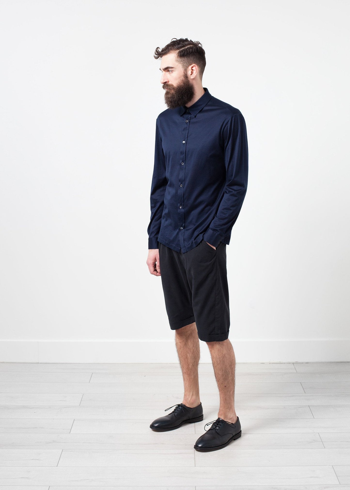 Scotland Button-Up in Navy - annaclothes