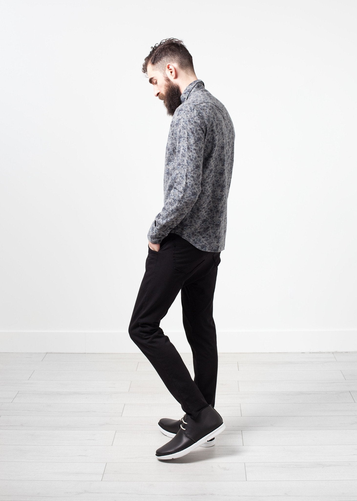 Western Arkansas Button-Up in Grey Floral - annaclothes