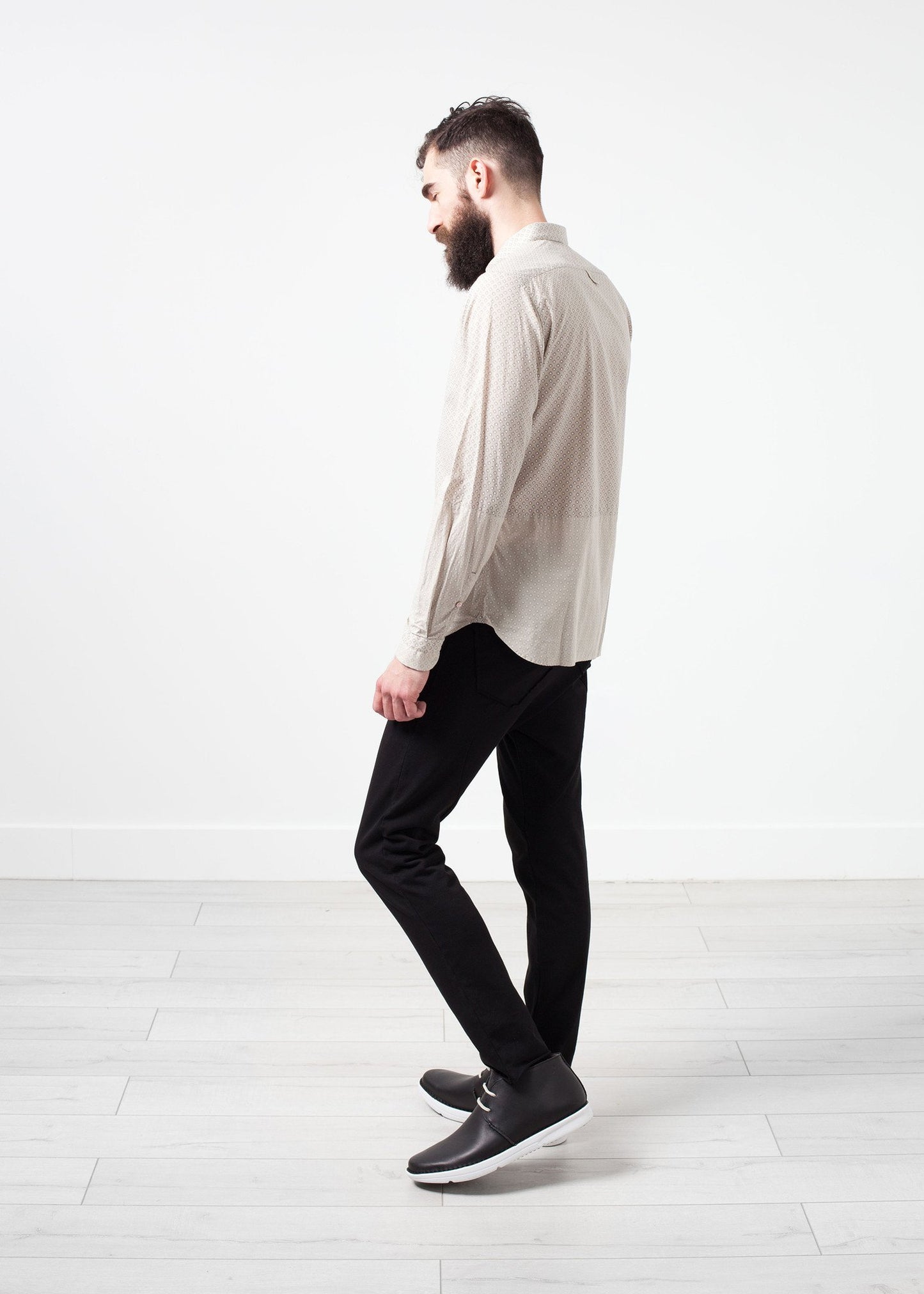 Patterned Button Up in Beige - annaclothes