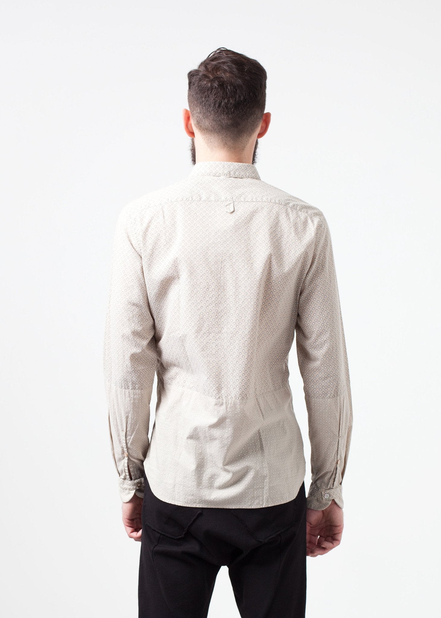 Patterned Button Up in Beige - annaclothes