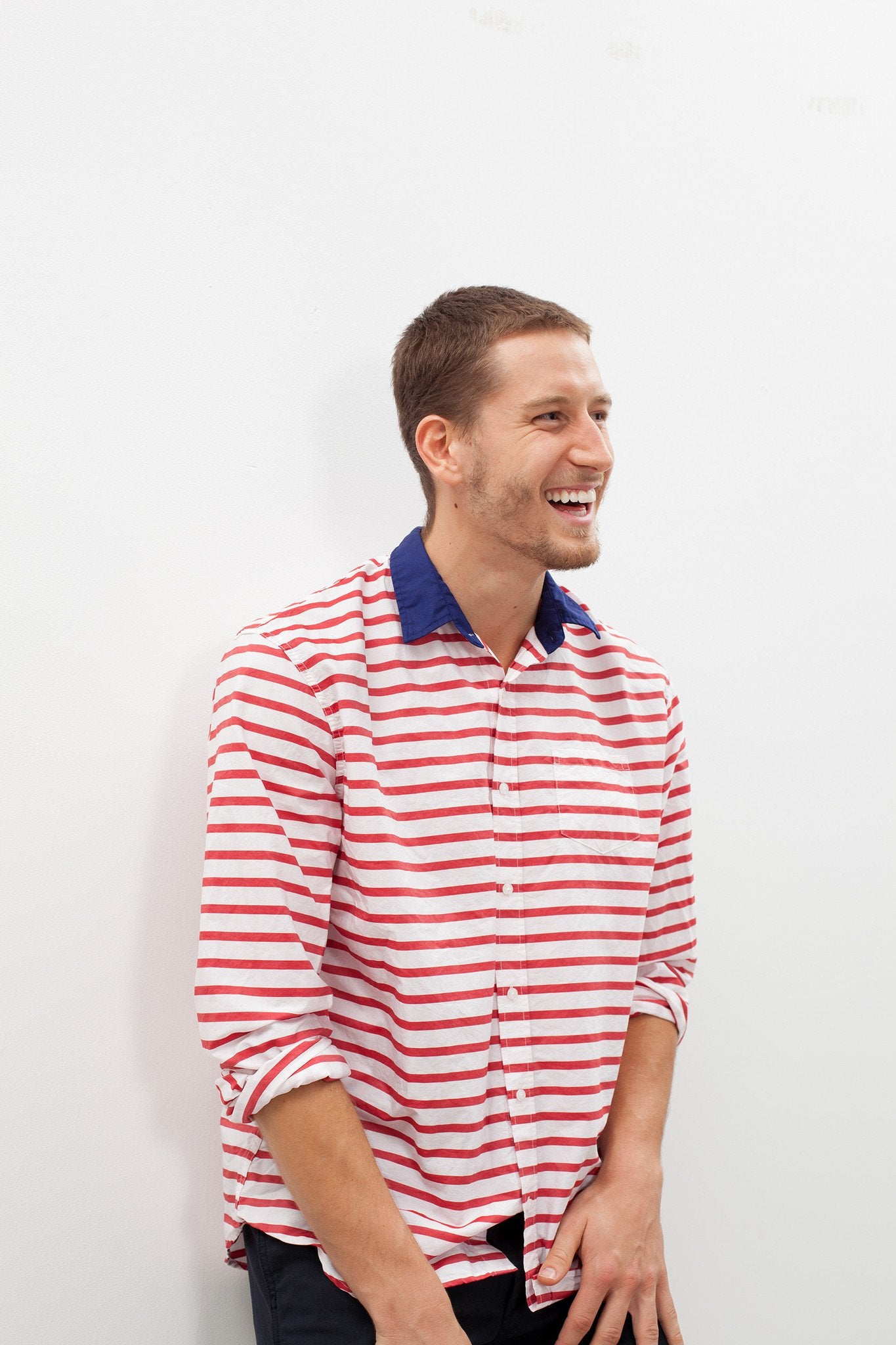 Luke Shirt in Red Stripe - annaclothes