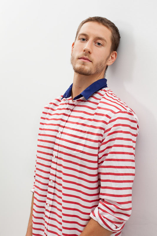 Luke Shirt in Red Stripe - annaclothes