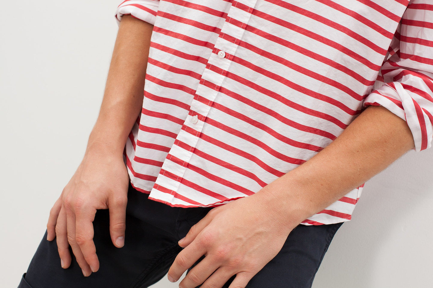 Luke Shirt in Red Stripe - annaclothes