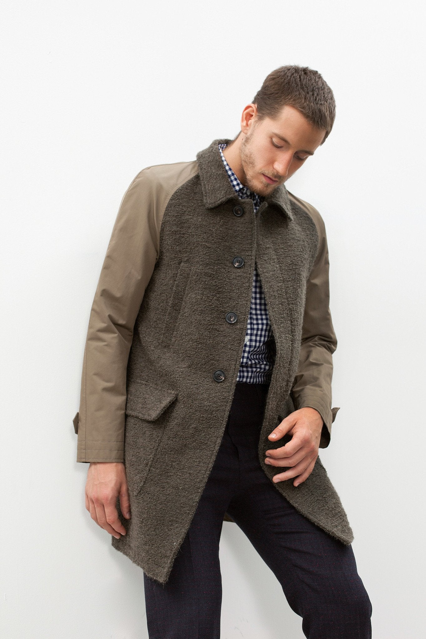 Raglan Maniche Coat in Olive - annaclothes