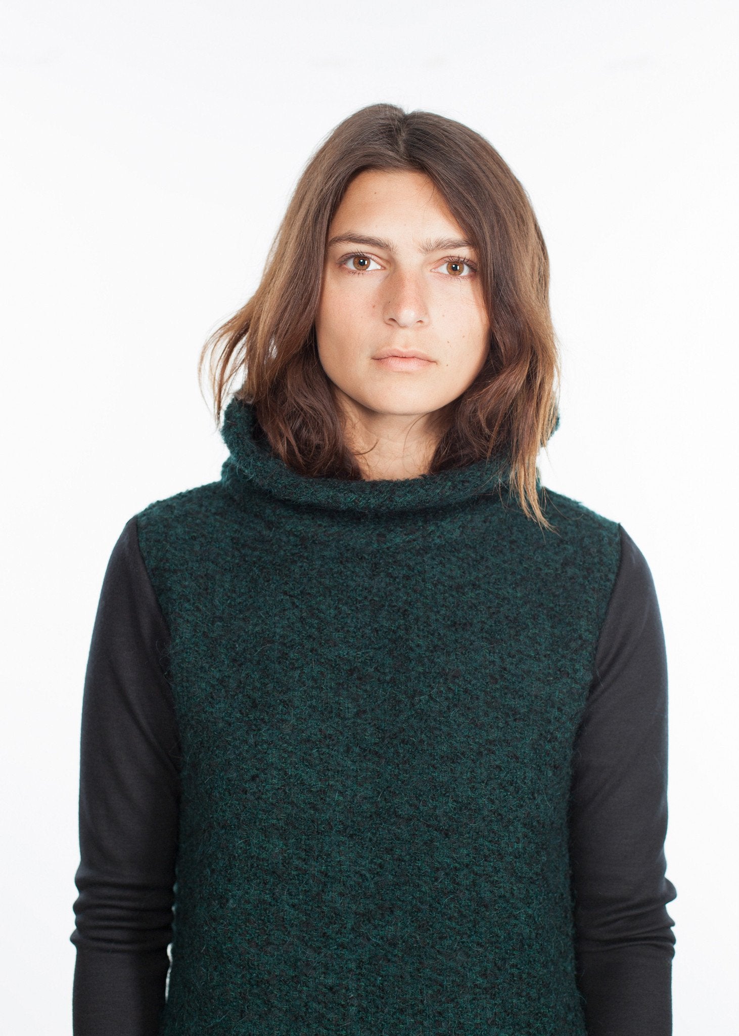 Boucle Turtle Neck in Green/Black - annaclothes