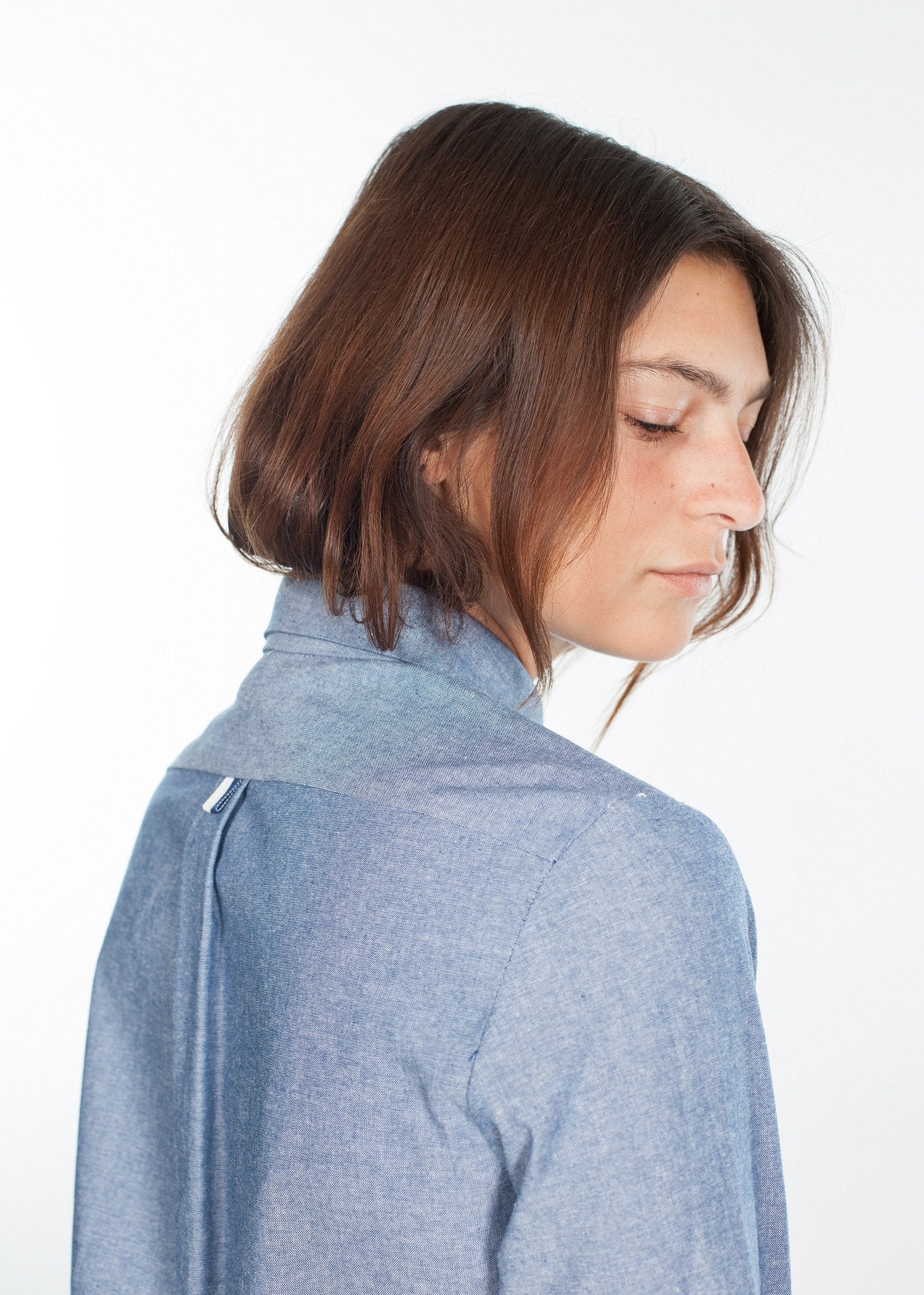 Chambray Shirtdress in Blue - annaclothes