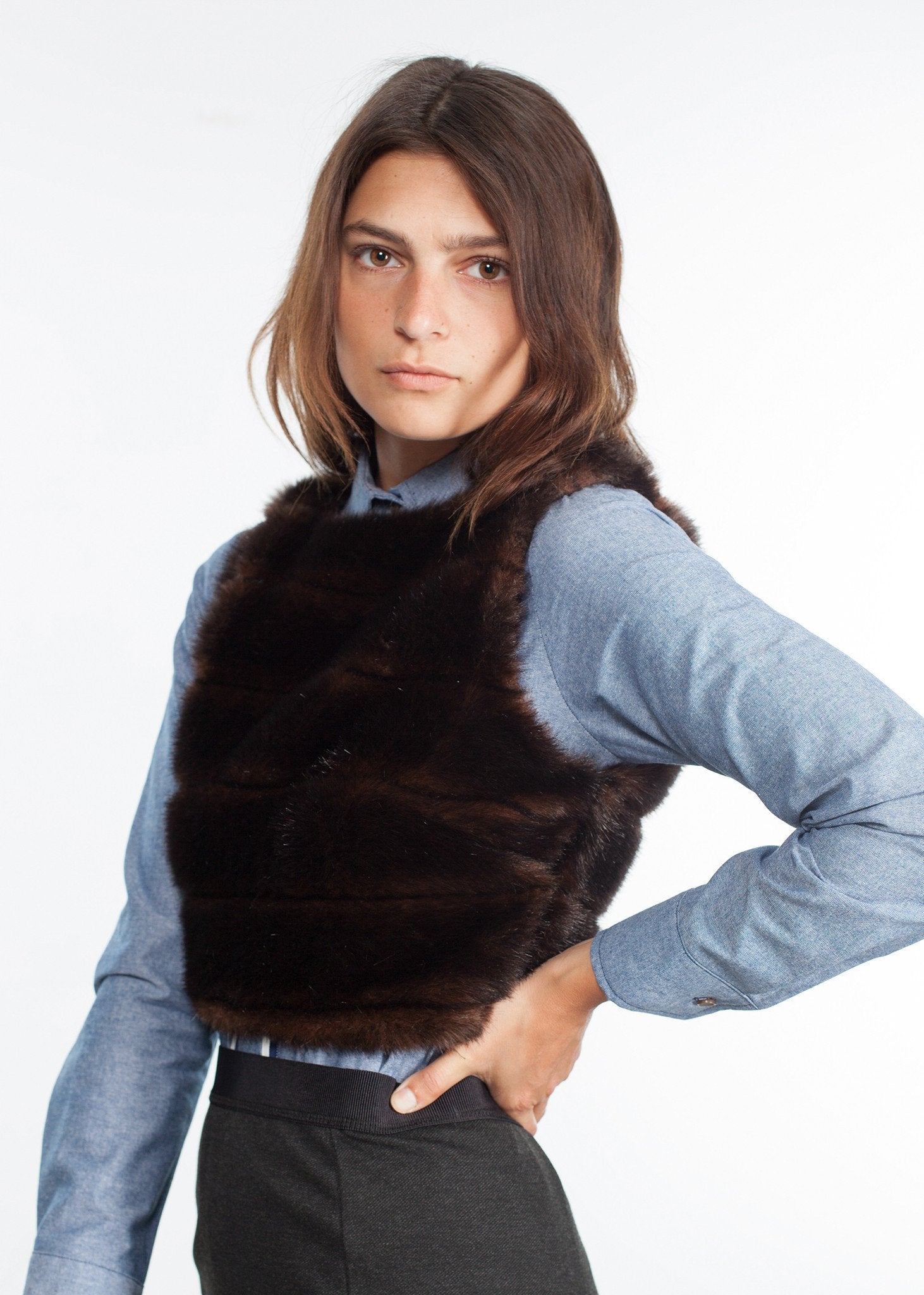 Chambray Boyfriend Shirt in Blue - annaclothes