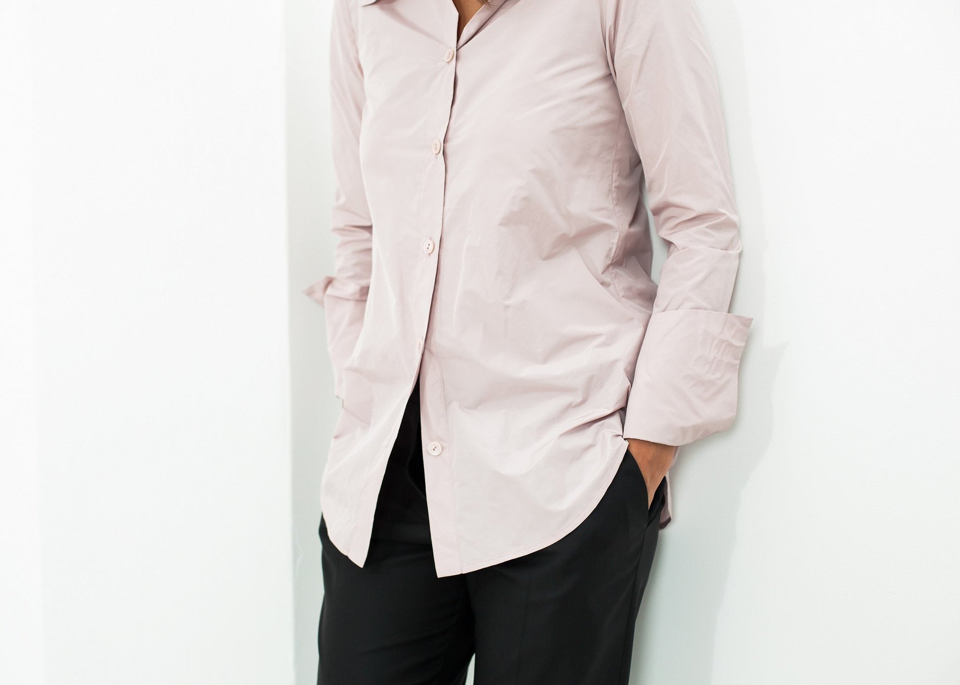 Pointed Collar Blouse in Rose - annaclothes