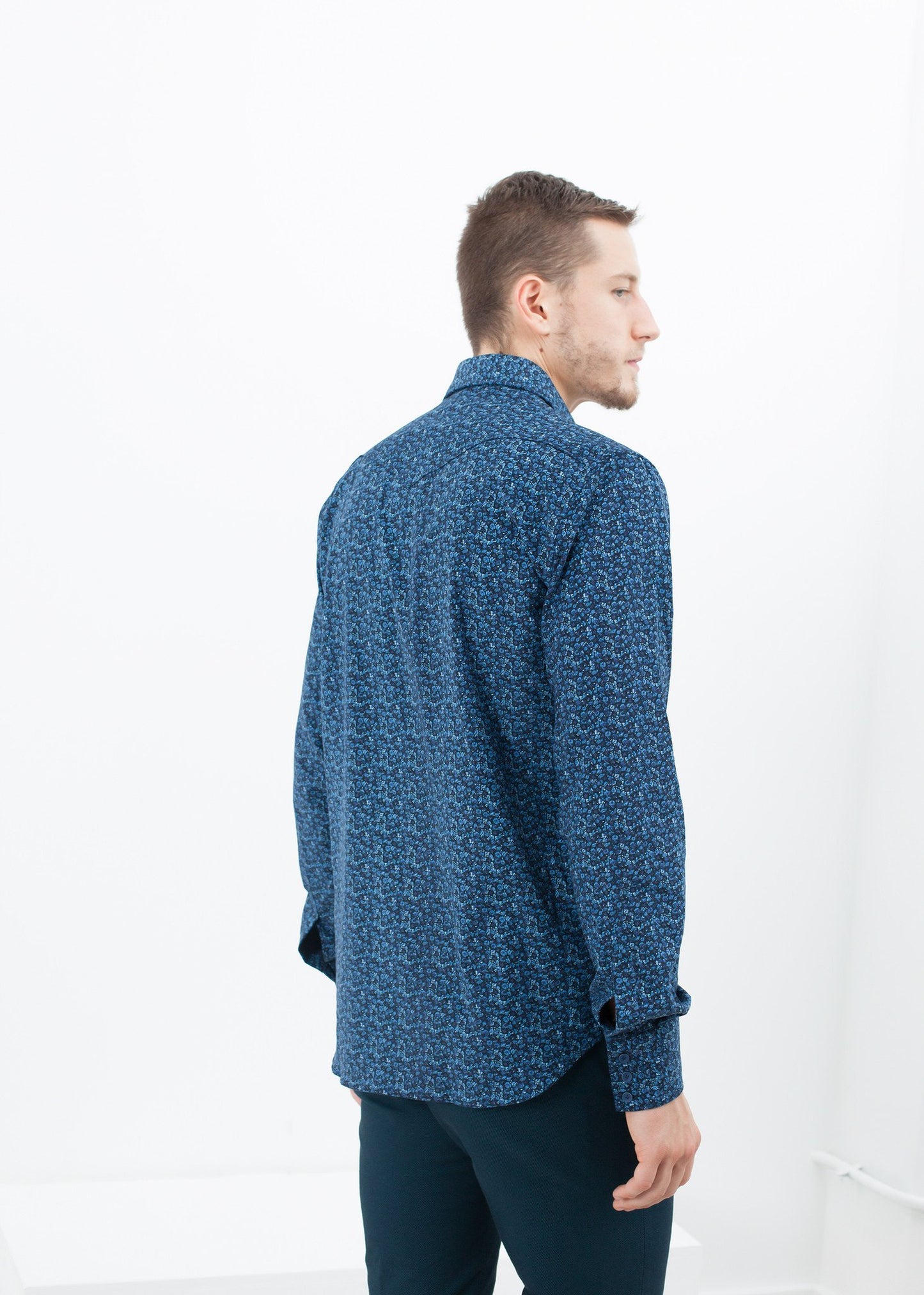Western Arkansas Button-Up in Blue Floral - annaclothes