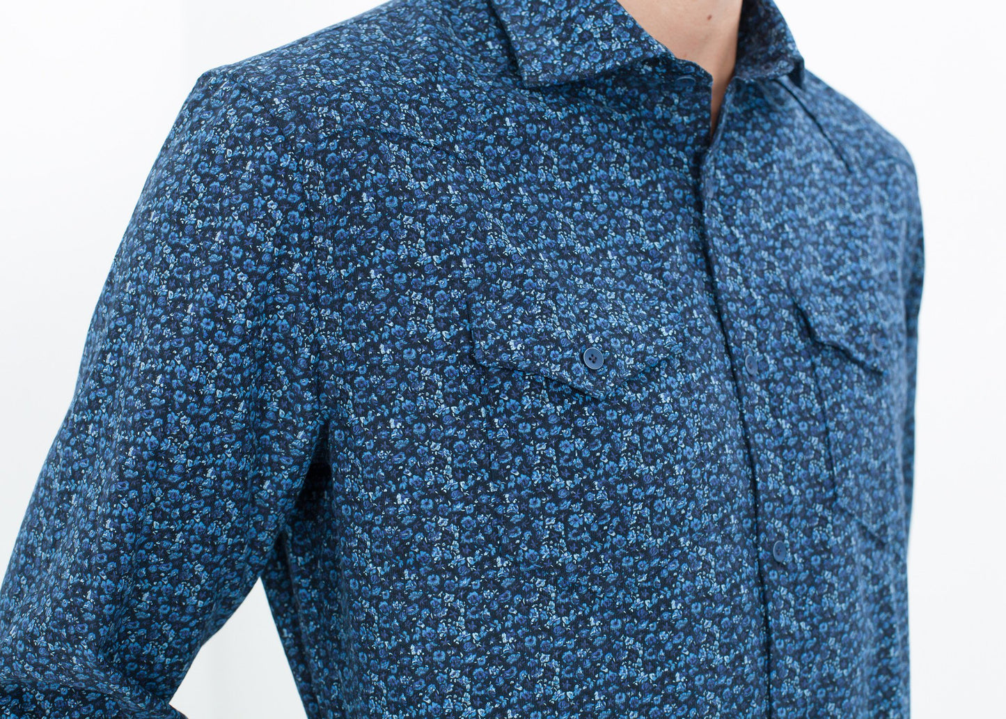 Western Arkansas Button-Up in Blue Floral - annaclothes