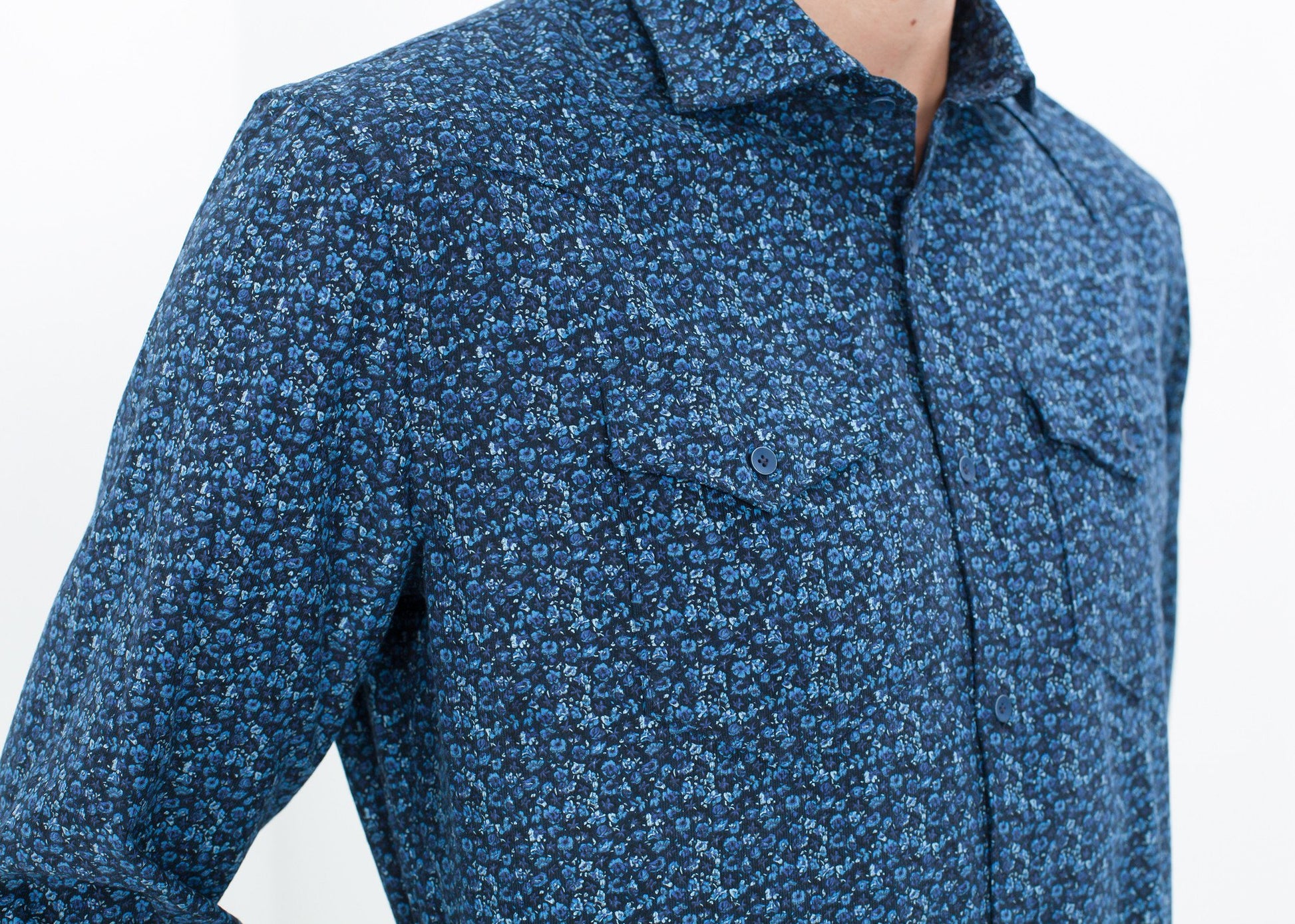 Western Arkansas Button-Up in Blue Floral - annaclothes