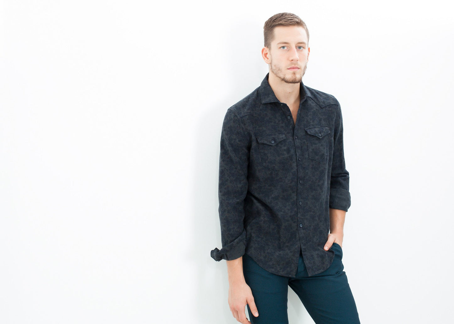Western Arkansas Button-Up in Dark Hash Floral - annaclothes