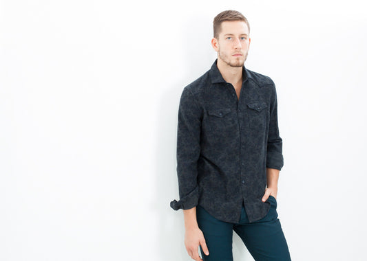 Western Arkansas Button-Up in Dark Hash Floral - annaclothes