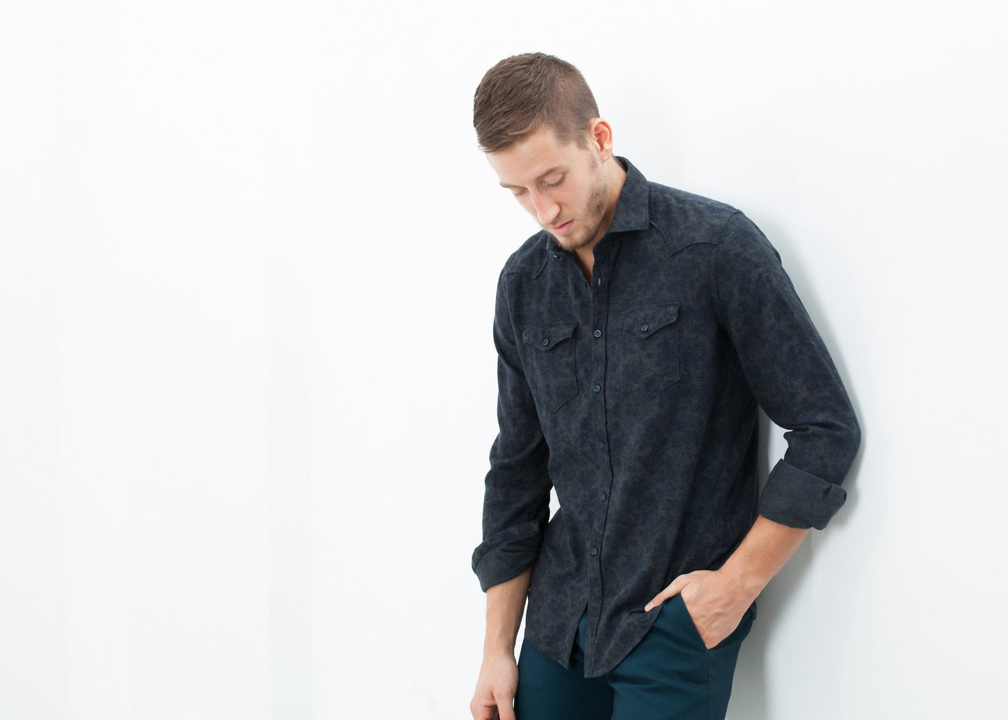 Western Arkansas Button-Up in Dark Hash Floral - annaclothes