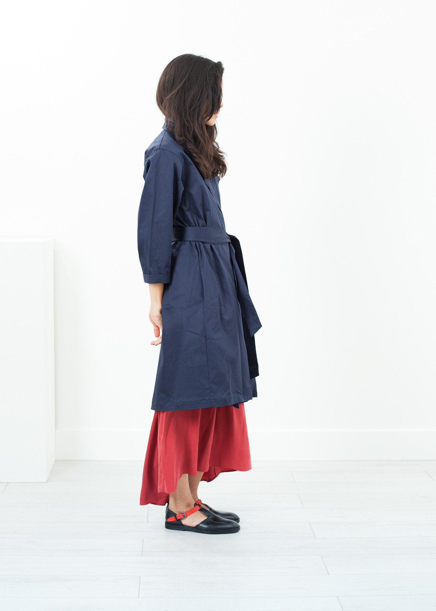 Sateen Trench in Navy - annaclothes