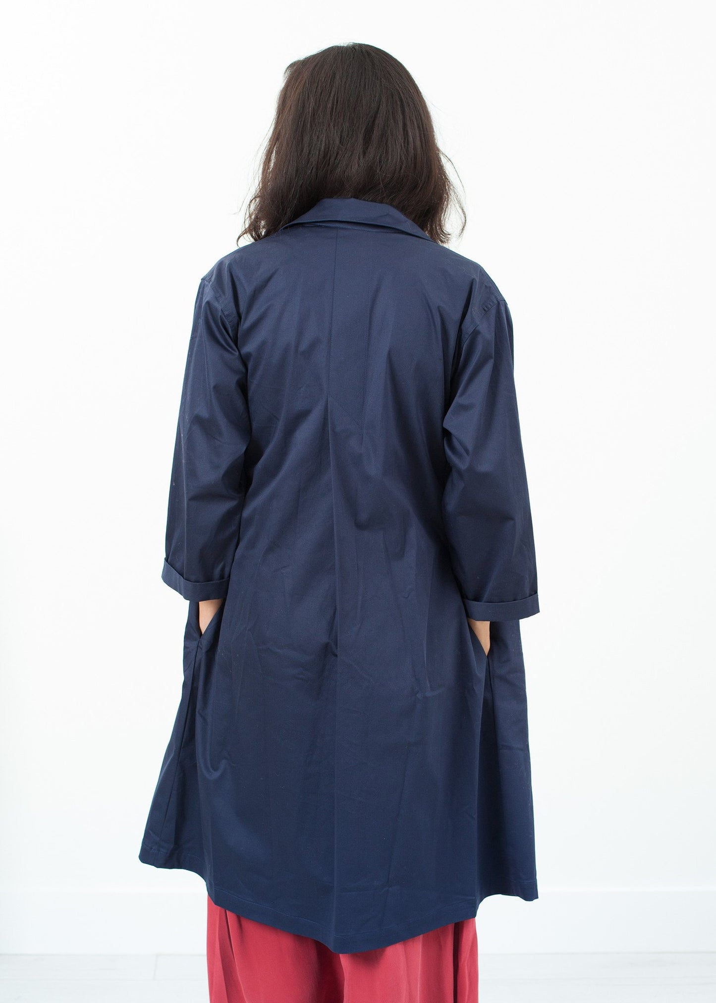 Sateen Trench in Navy - annaclothes