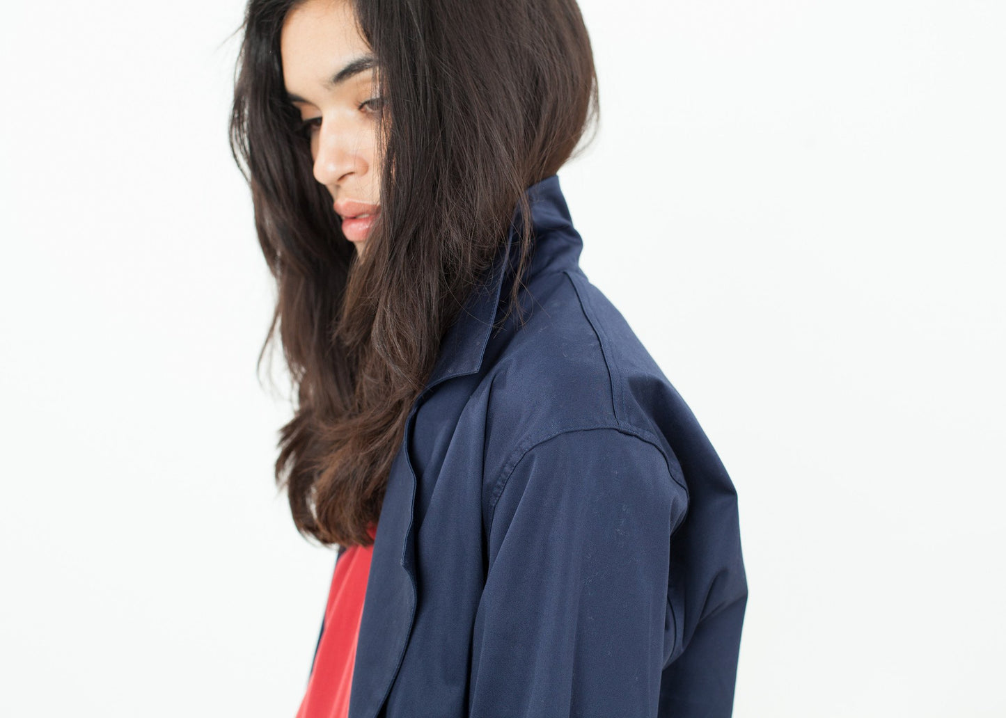 Sateen Trench in Navy - annaclothes