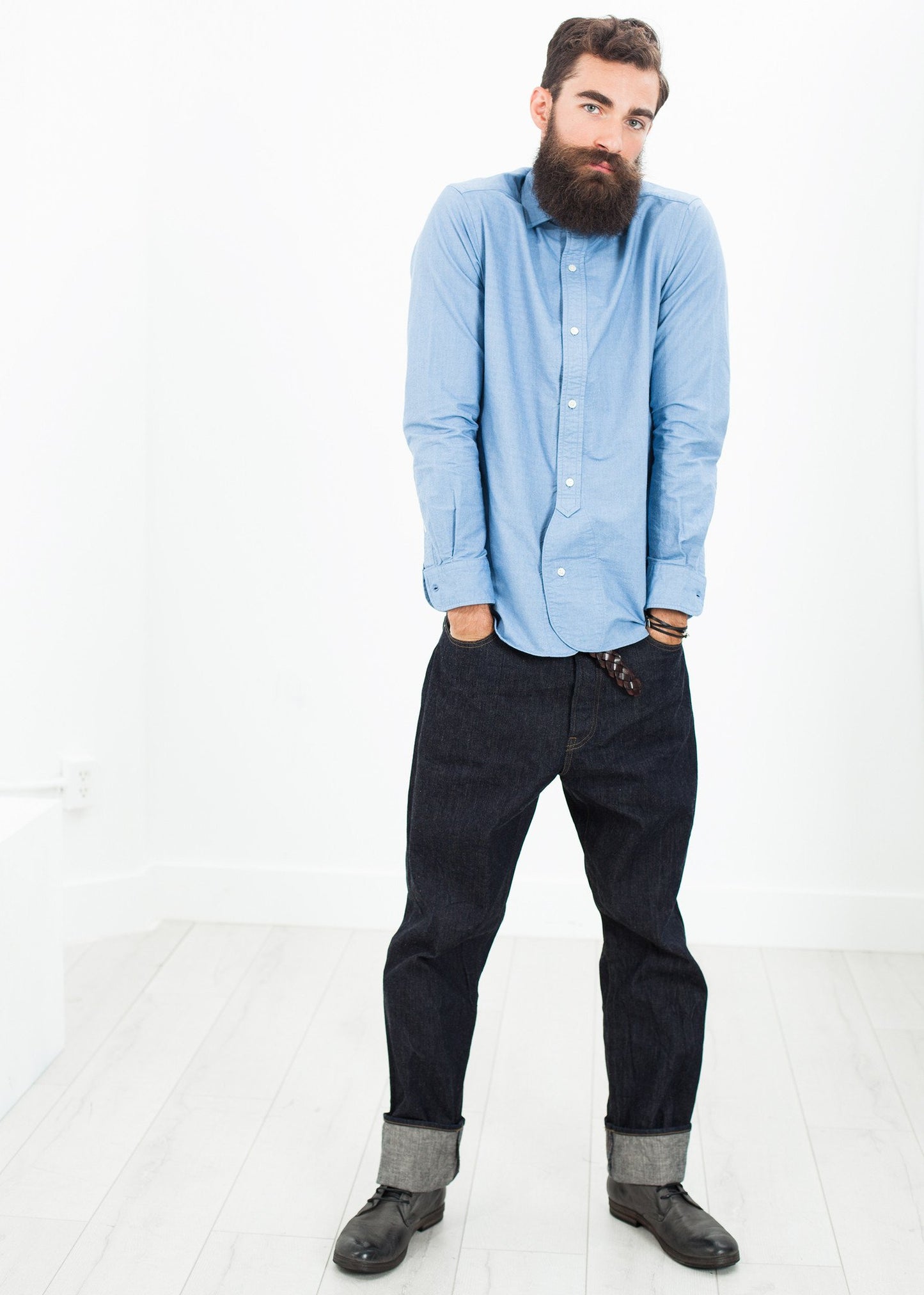 British Officer's Shirt in Sky Blue - annaclothes