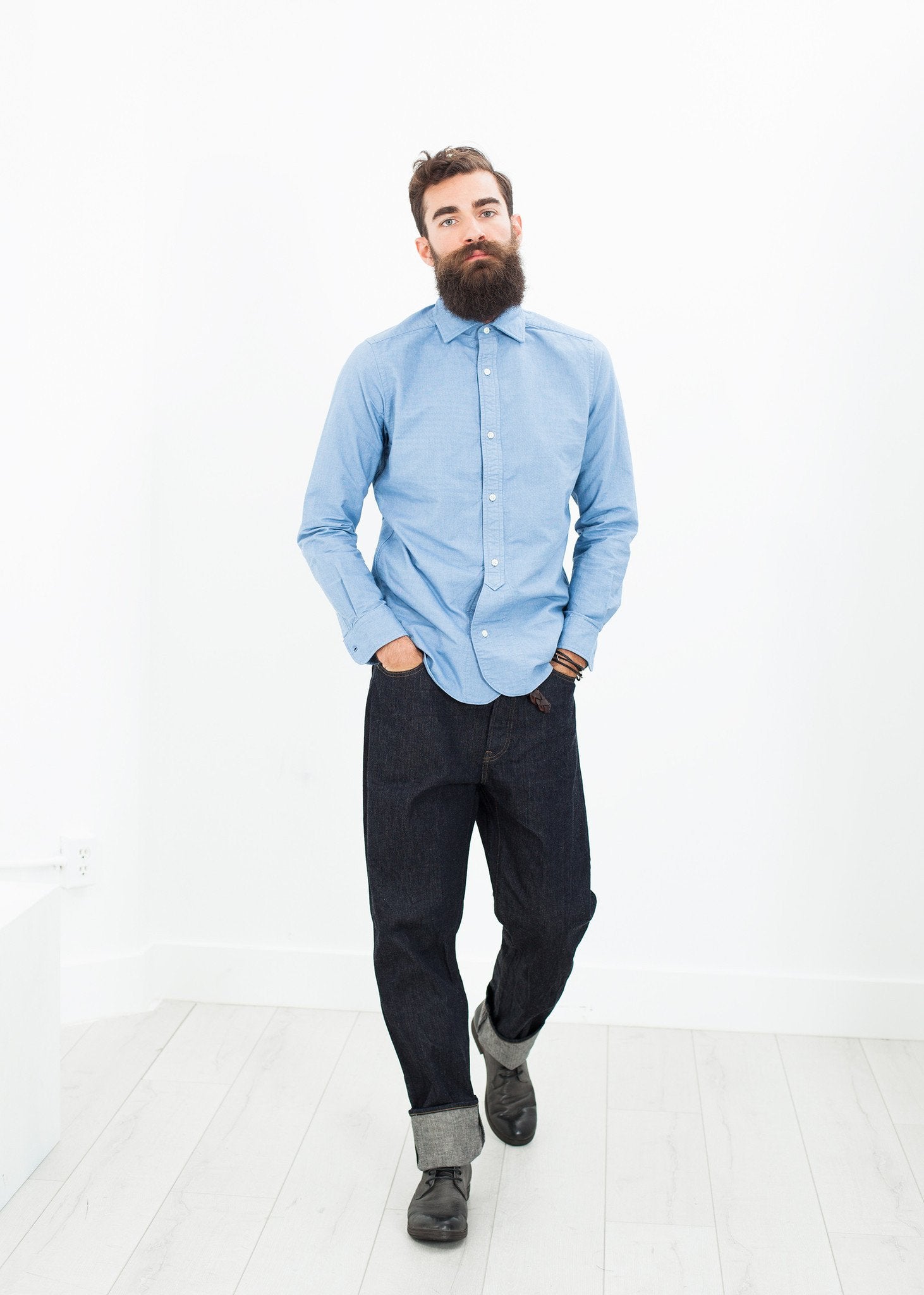 British Officer's Shirt in Sky Blue - annaclothes