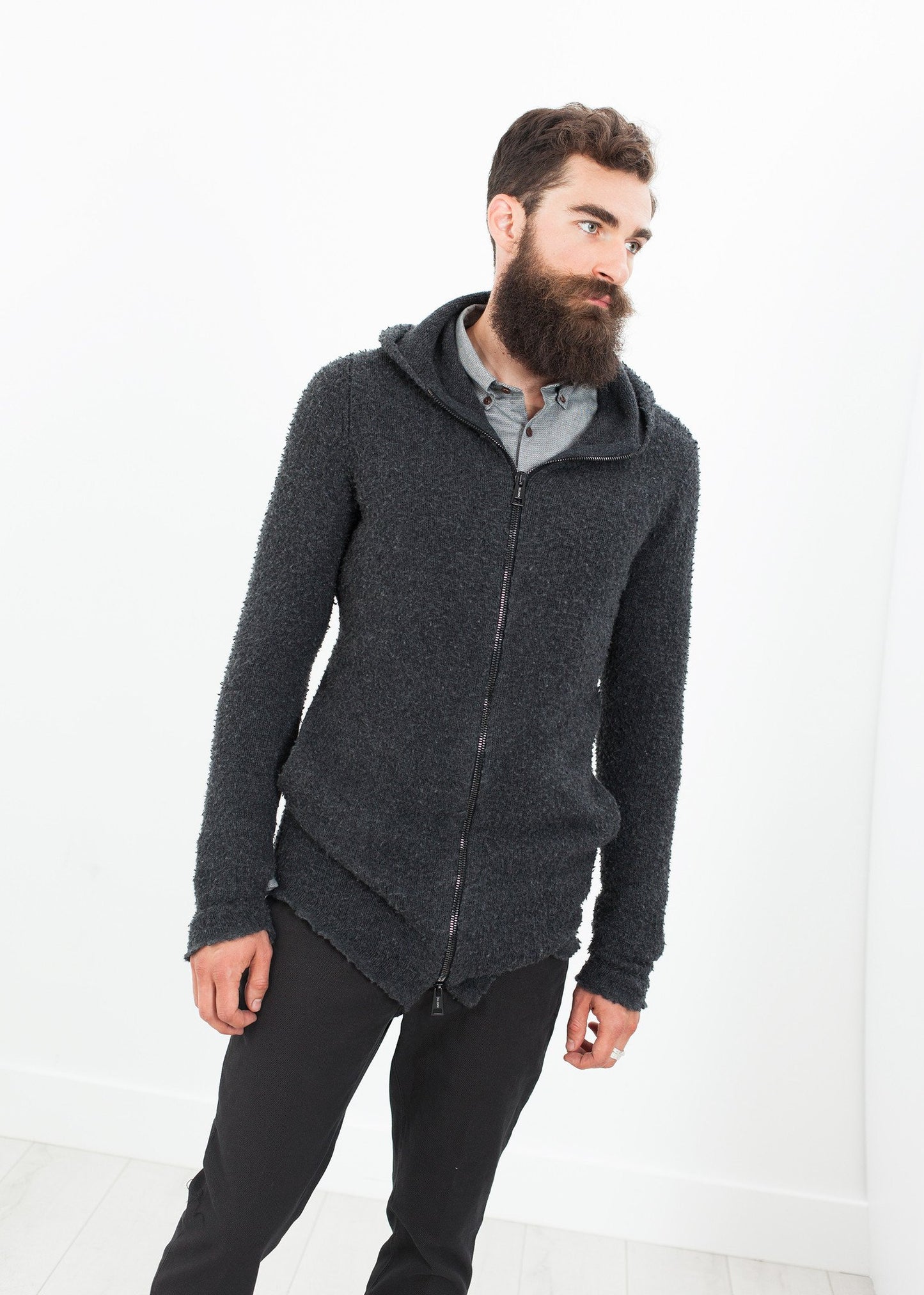 Pill Zip Sweater in Anthracite - annaclothes