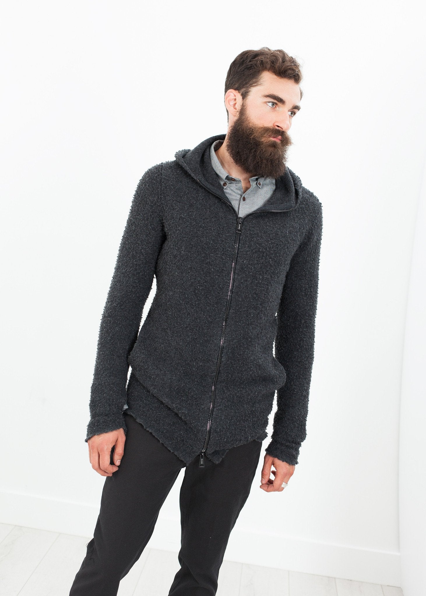 Pill Zip Sweater in Anthracite - annaclothes