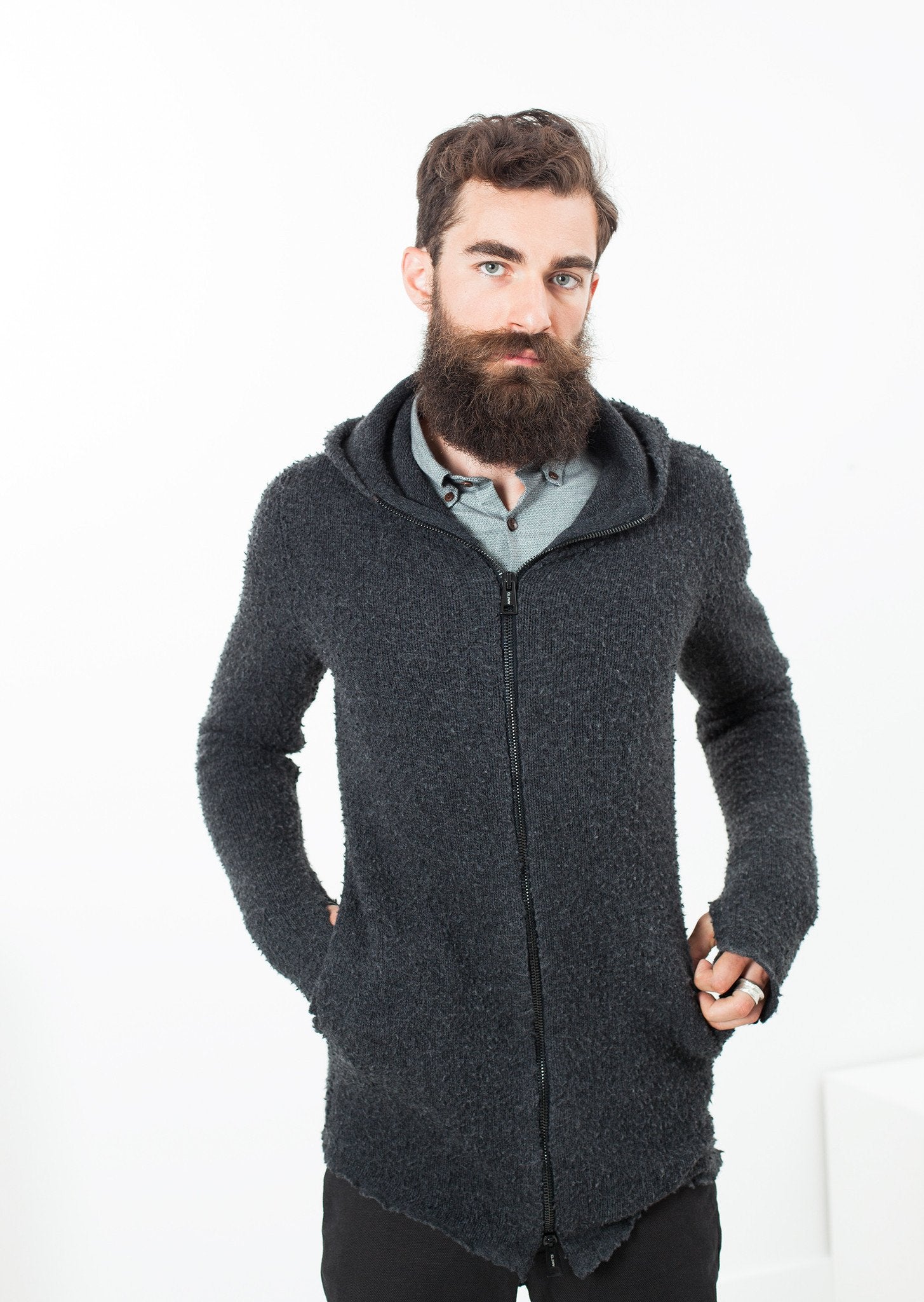 Pill Zip Sweater in Anthracite - annaclothes