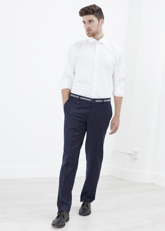 Sinclair Trouser in Navy Stripe - annaclothes