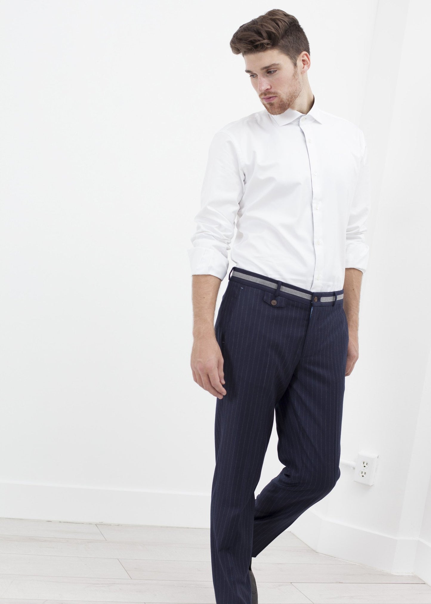 Sinclair Trouser in Navy Stripe - annaclothes